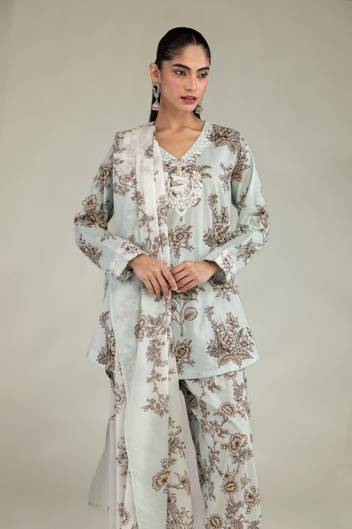 Short Floral Kurta