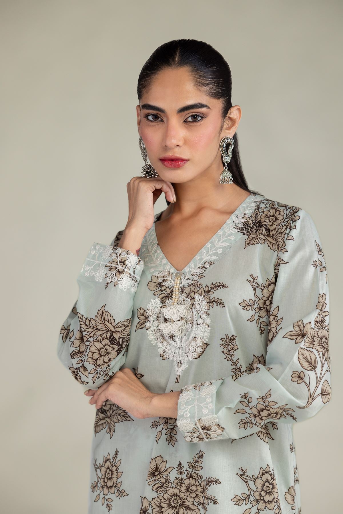 Short Floral Kurta