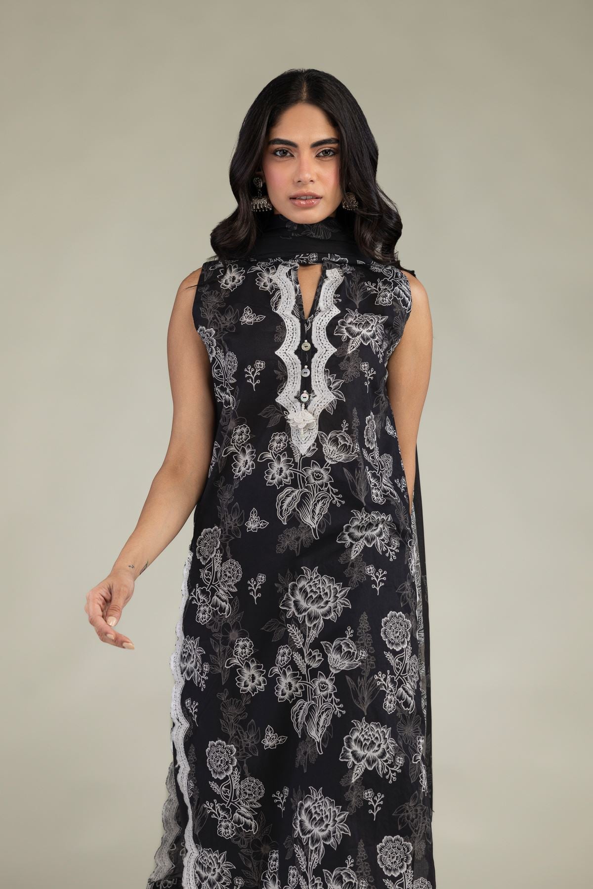 Black Cambric Kurta