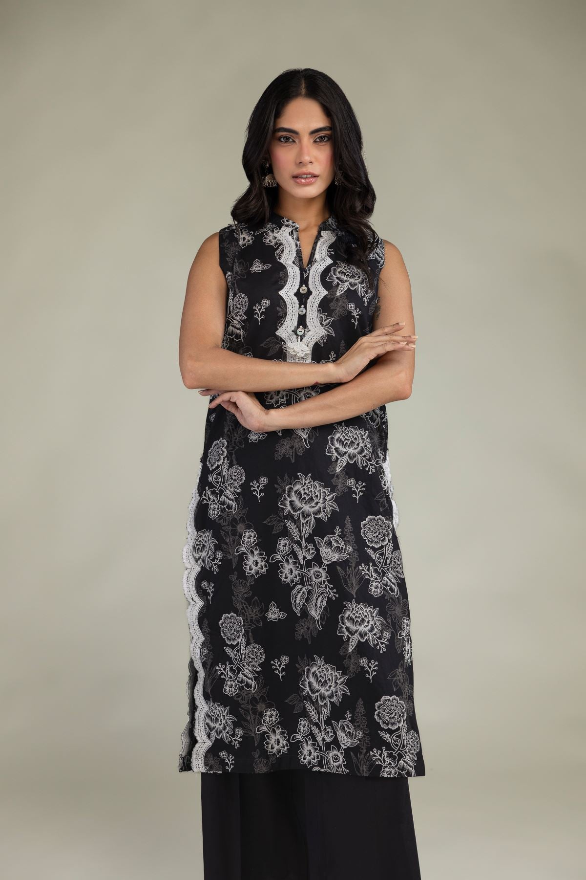 Black Cambric Kurta