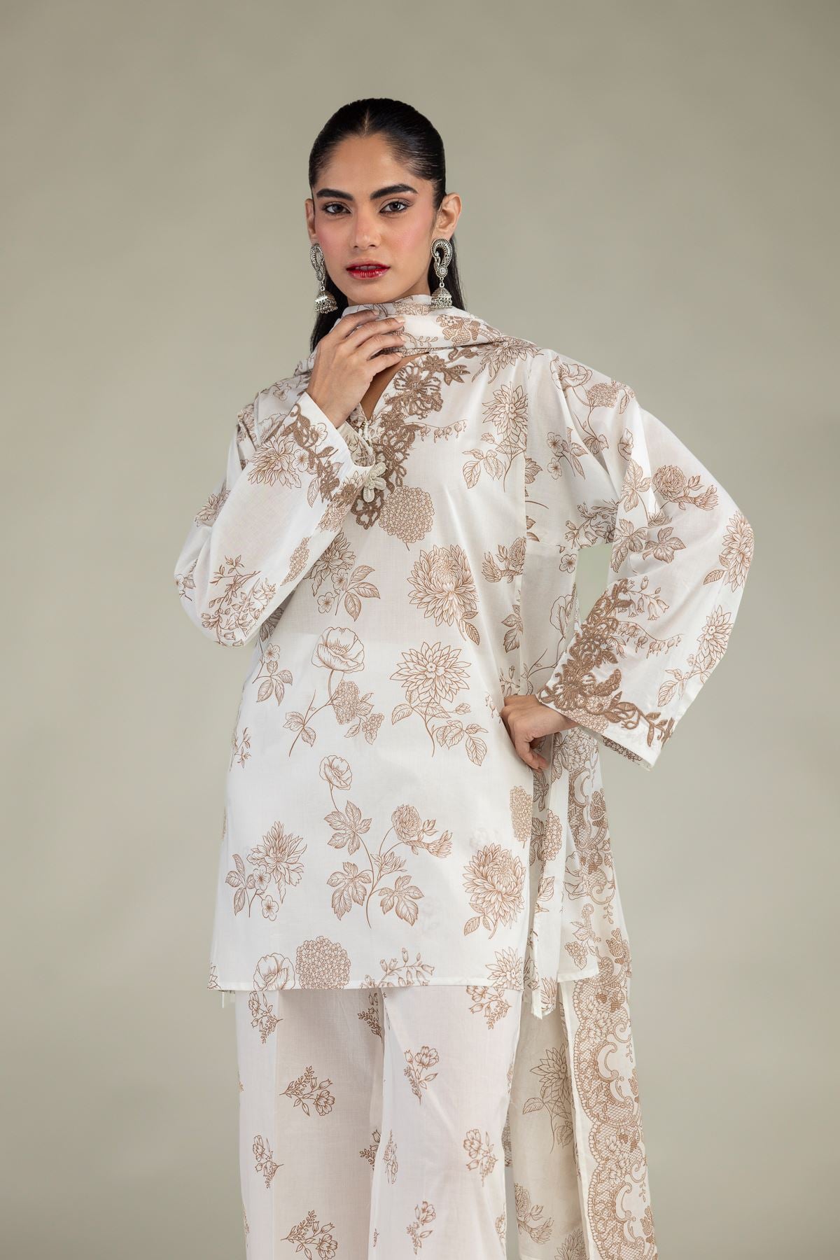 Floral Cambric Kurta