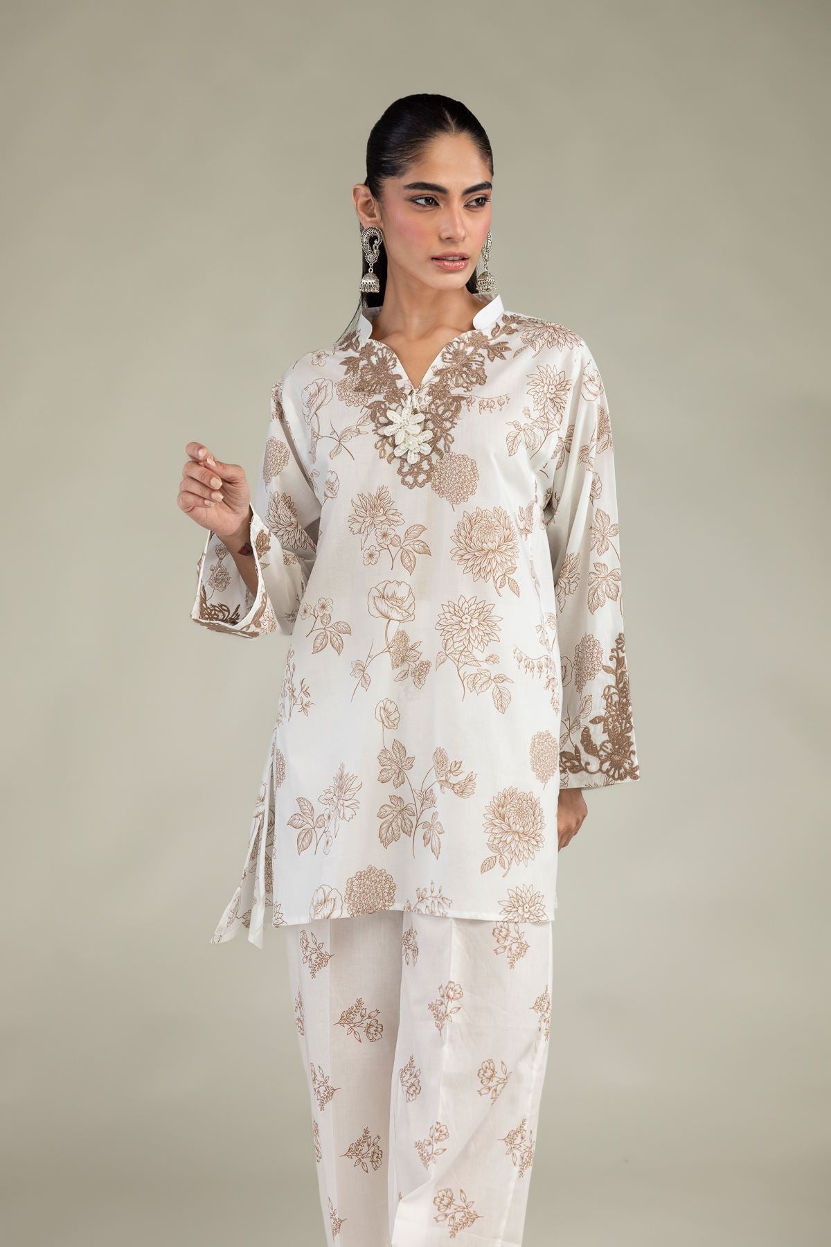 Floral Cambric Kurta