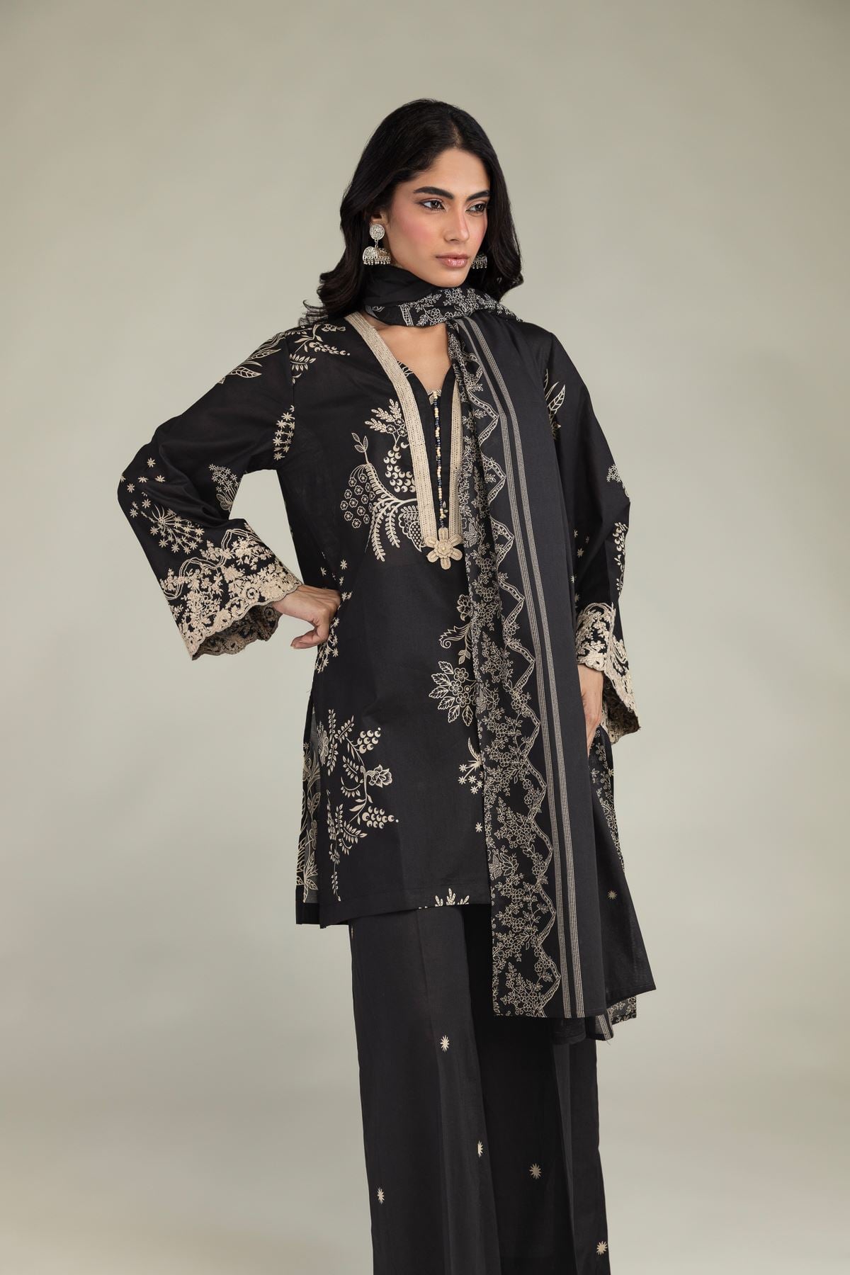 Short Black Kurta