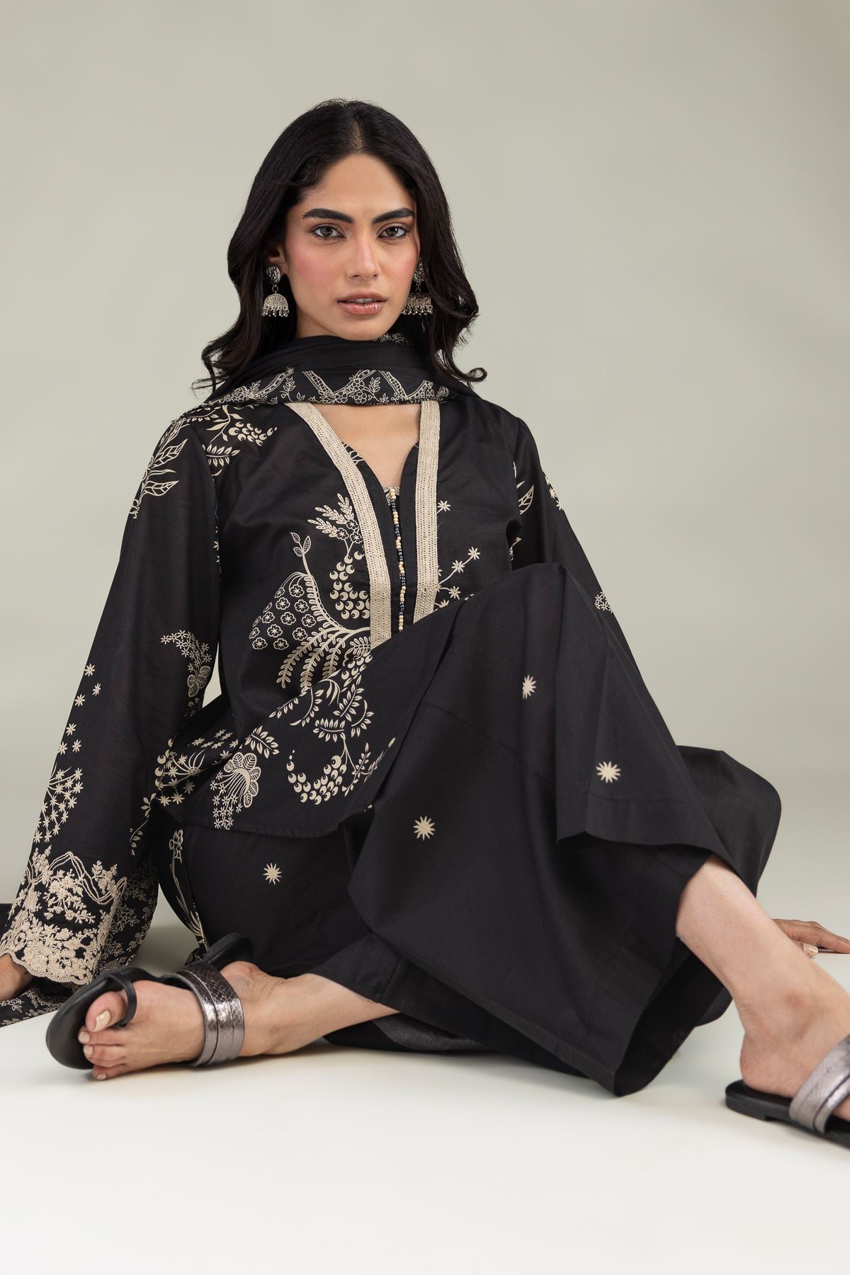 Short Black Kurta