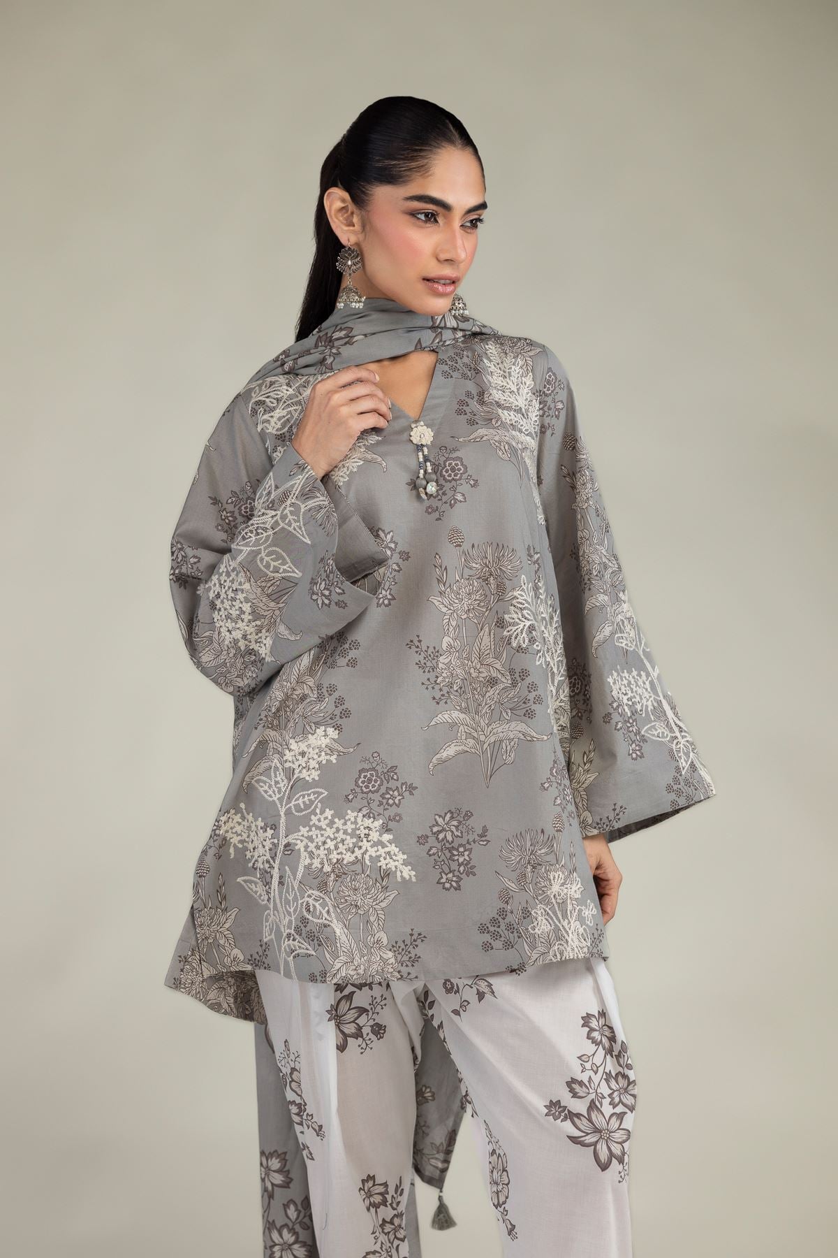 Cambric V-Neck Kurta