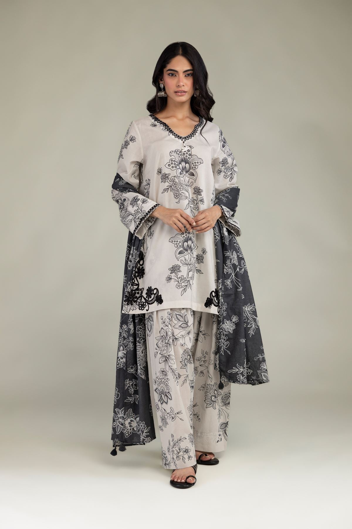 Short Floral Kurta