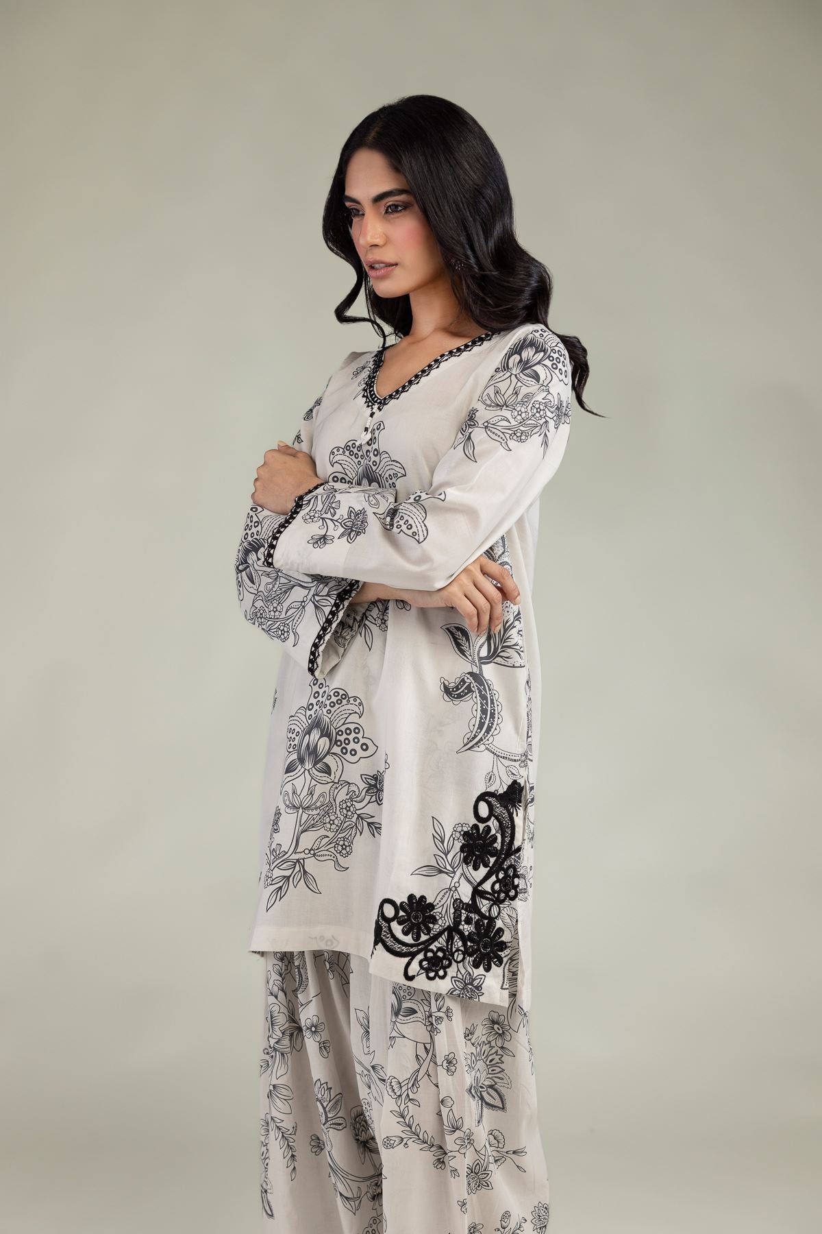 Short Floral Kurta