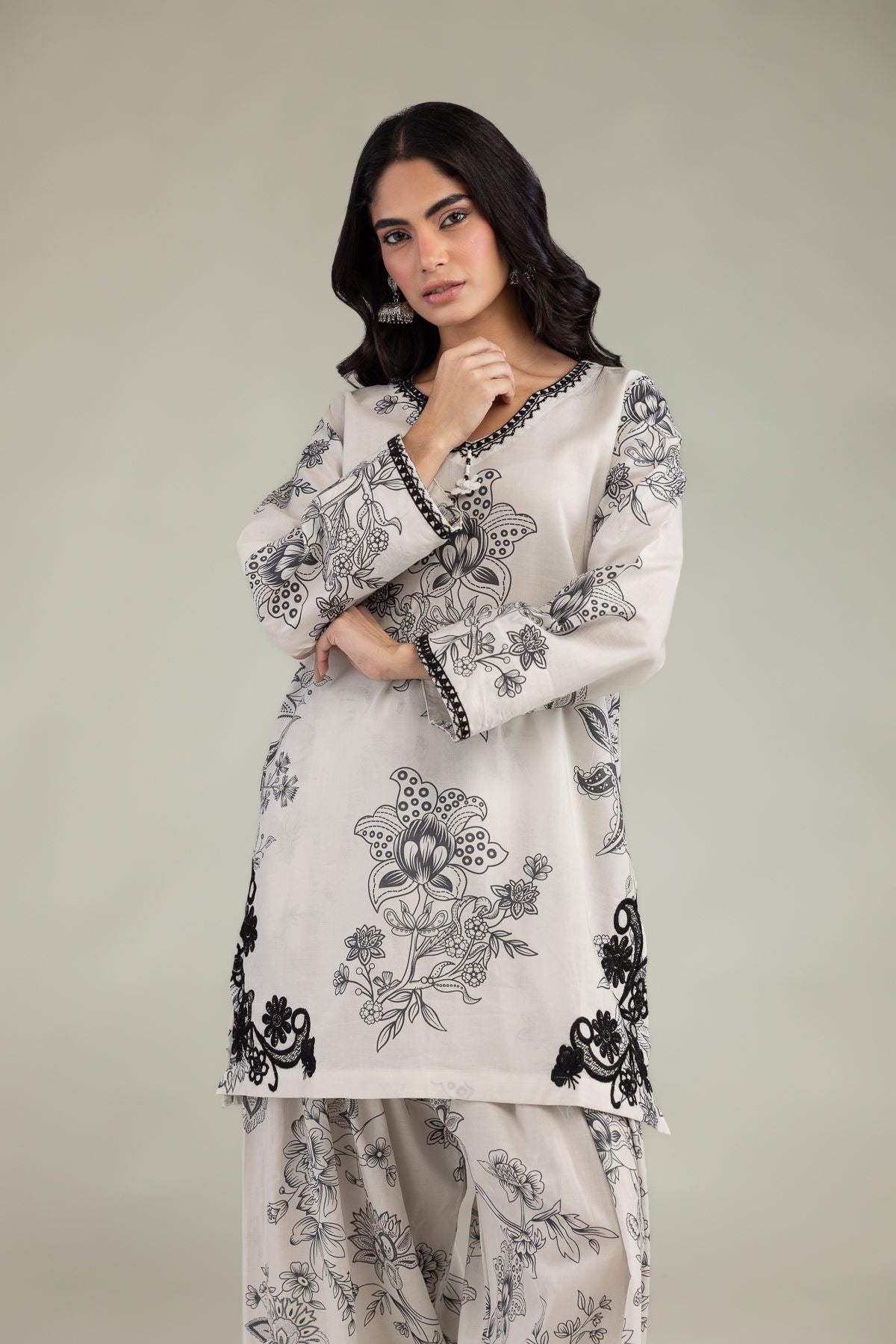 Short Floral Kurta