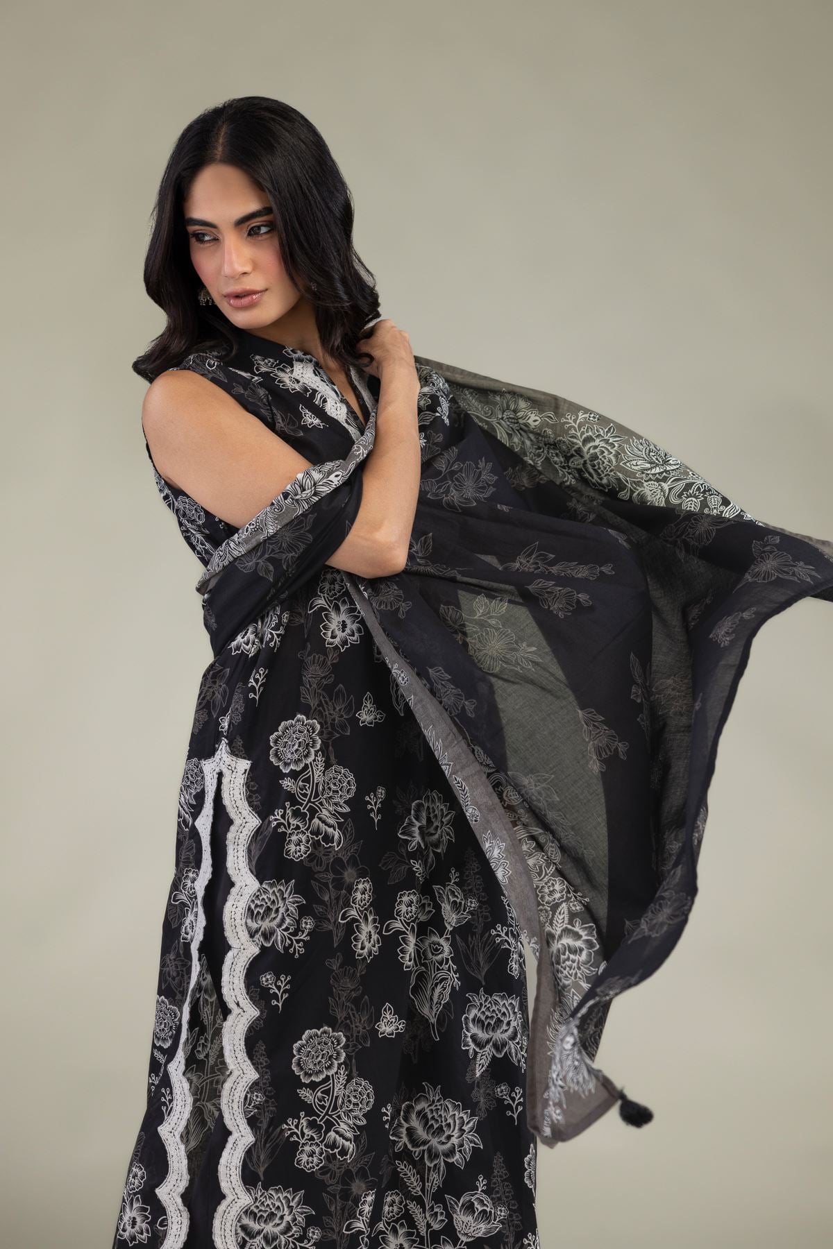 Black Cambric Kurta