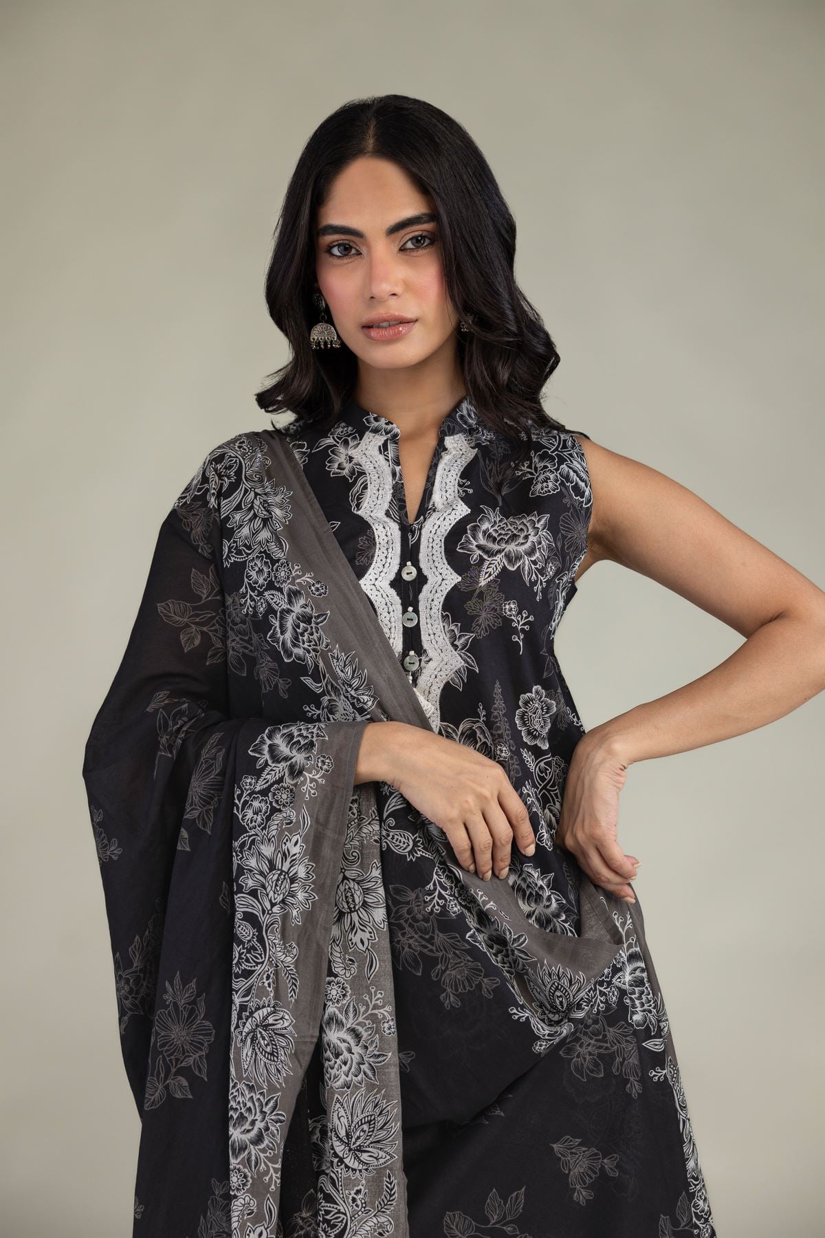 Black Cambric Kurta