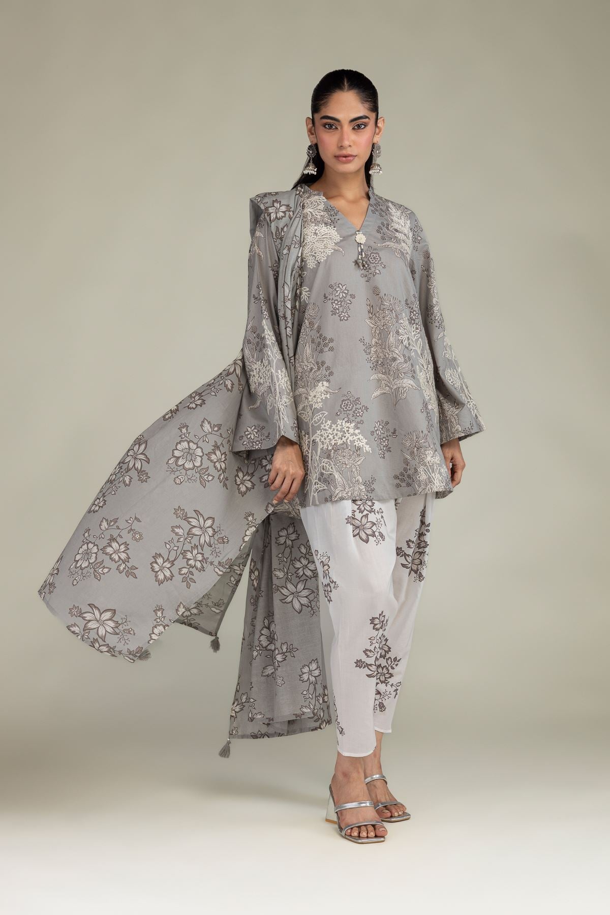 Floral Lawn Dupatta