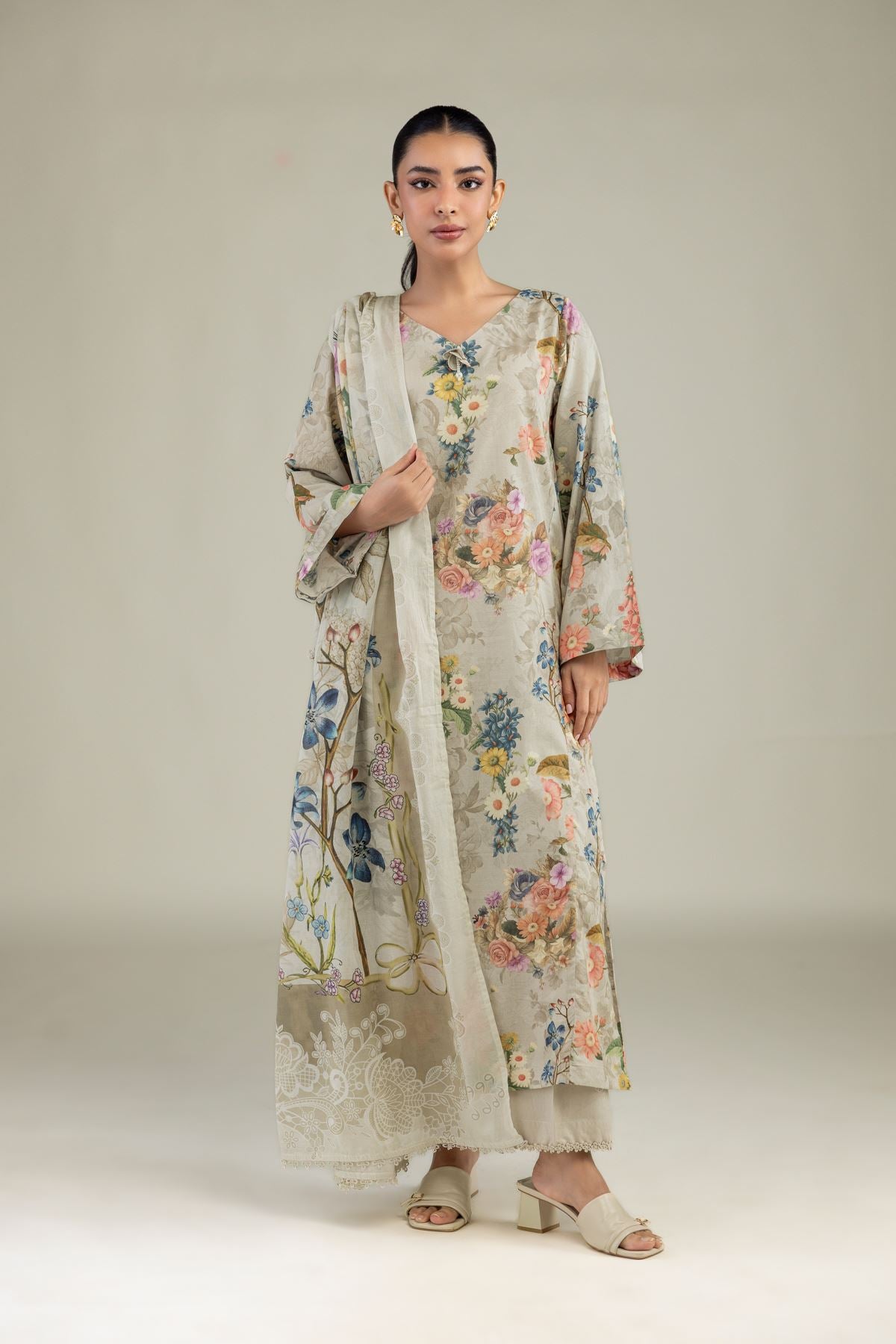 Long Floral Kurta