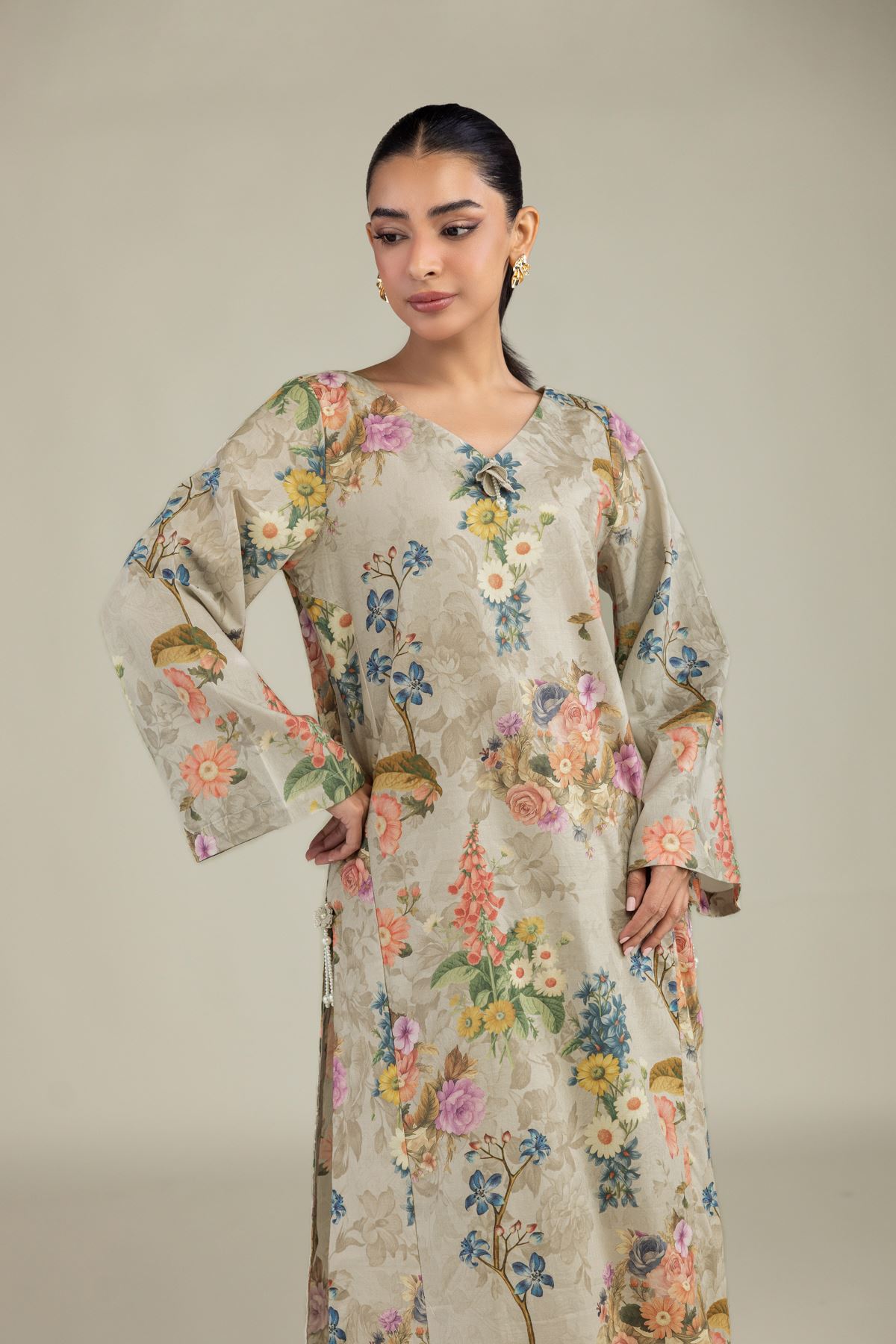 Long Floral Kurta