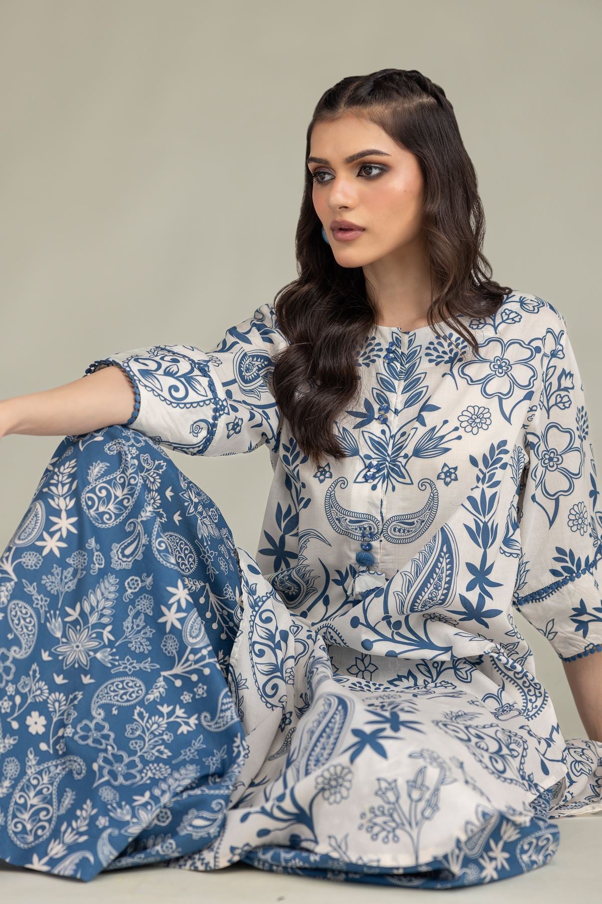 Floral Cambric Kurta