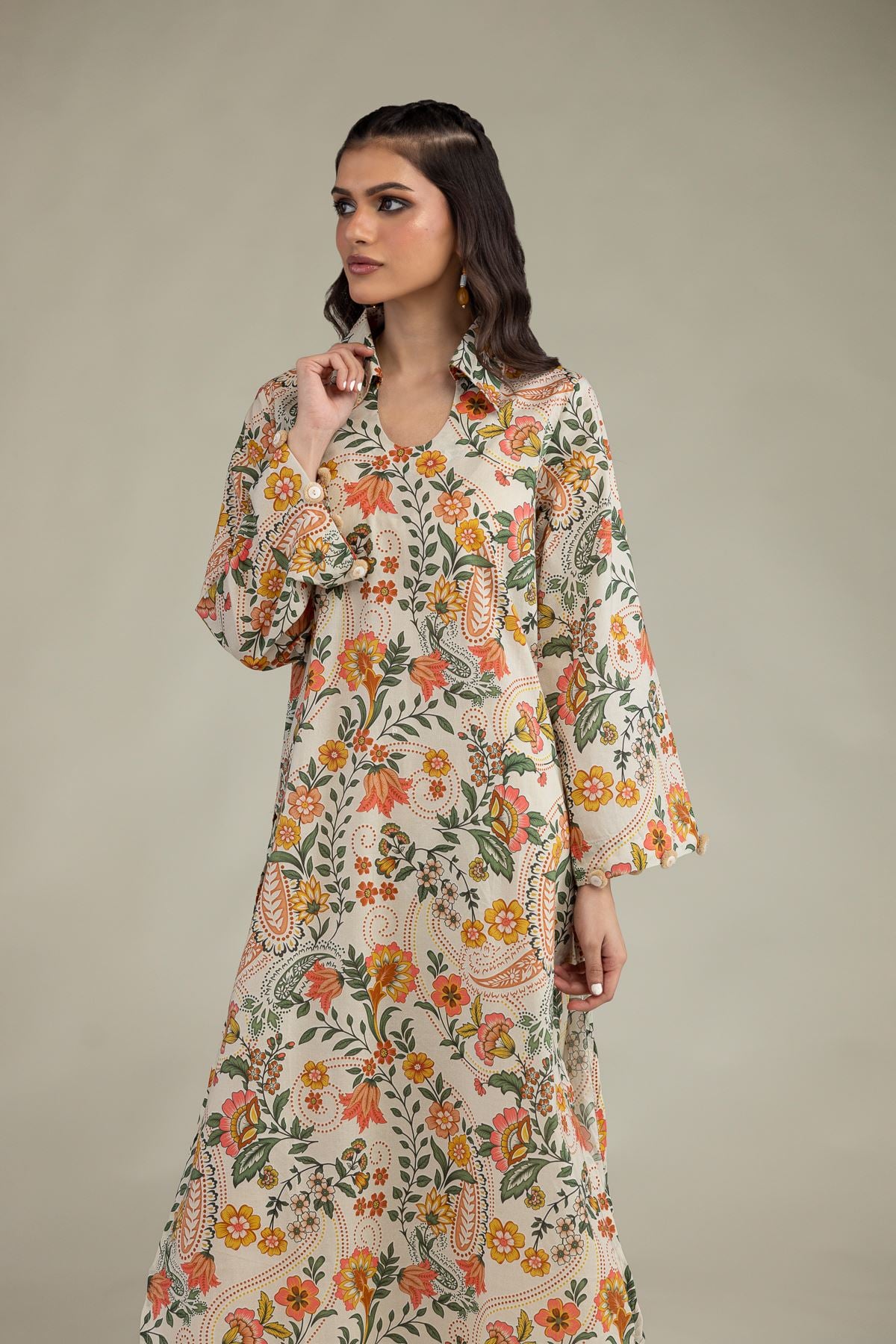 Floral Cambric Kurta