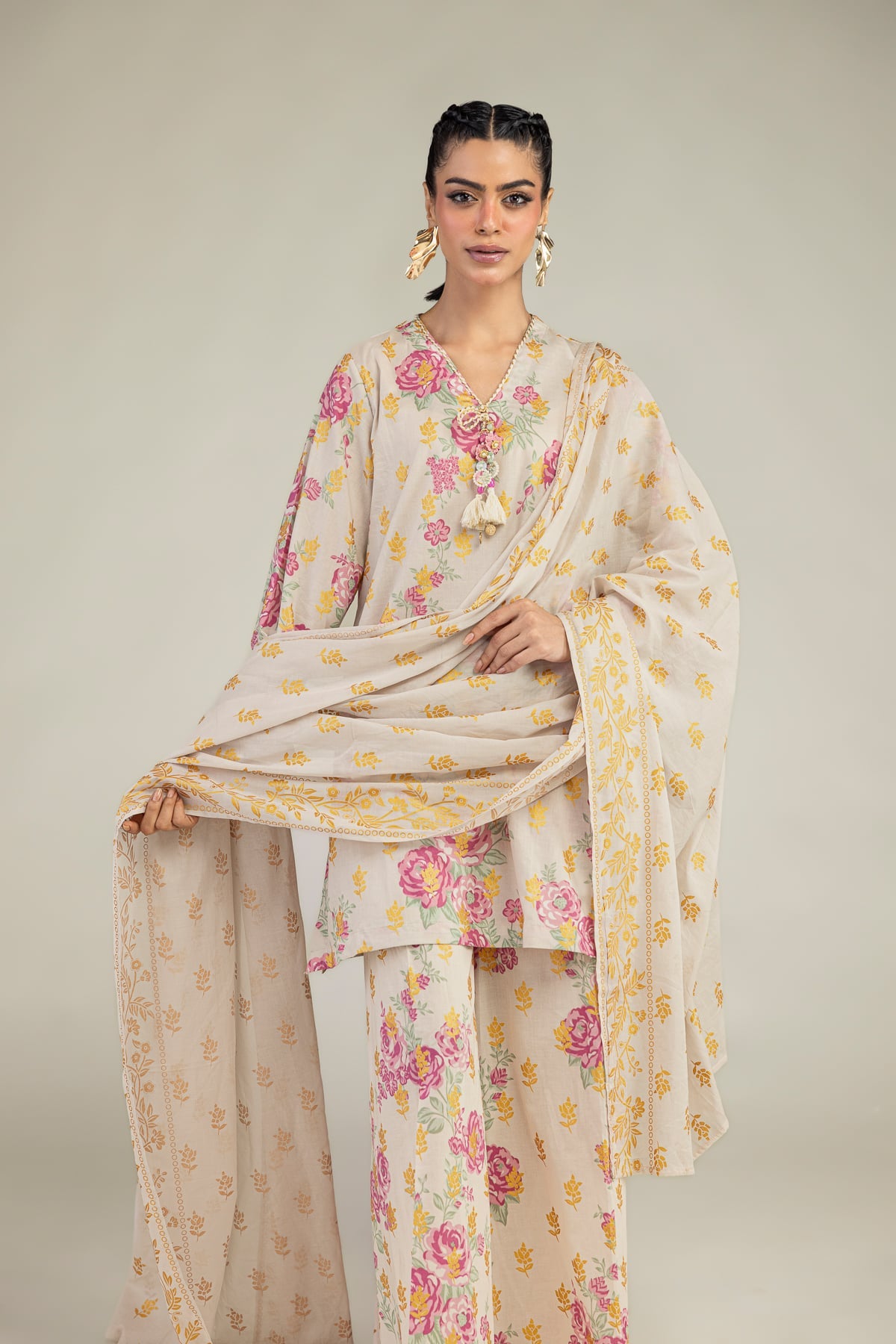 Floral Cambric Kurta