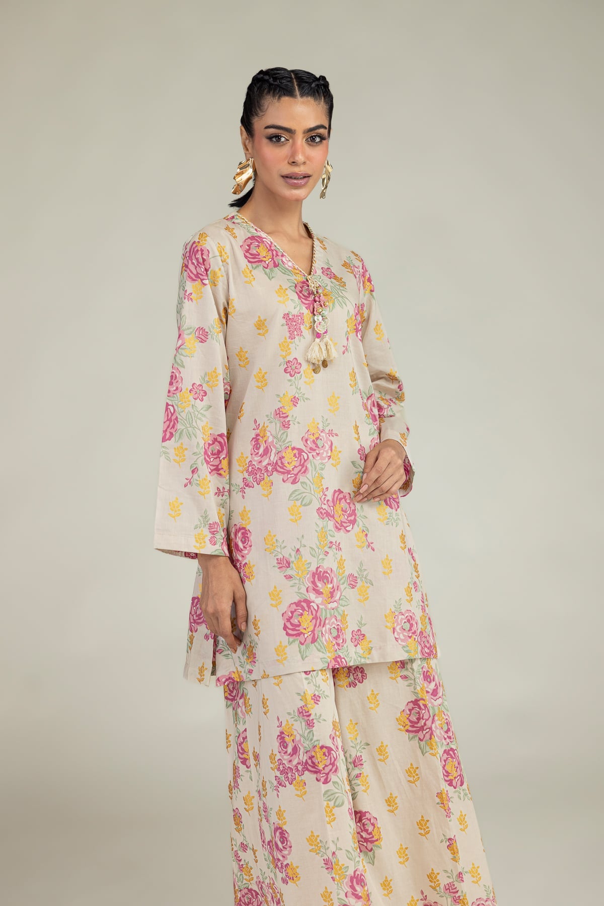 Floral Cambric Kurta
