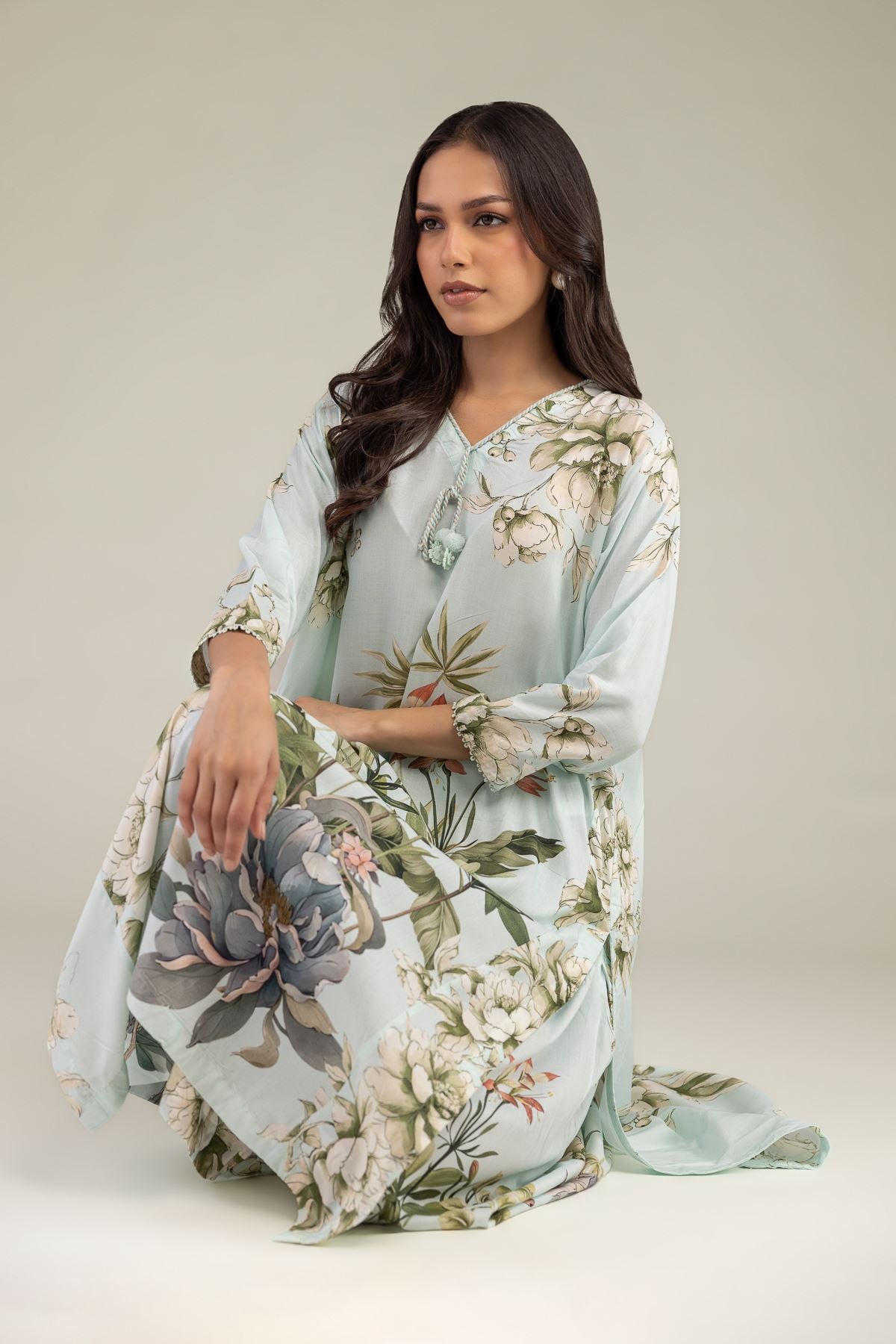 Long Floral Kurta