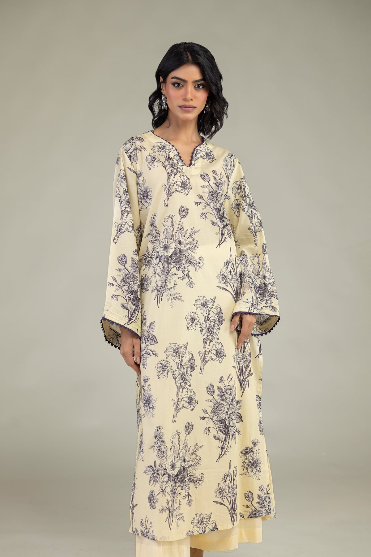 Long Floral Kurta