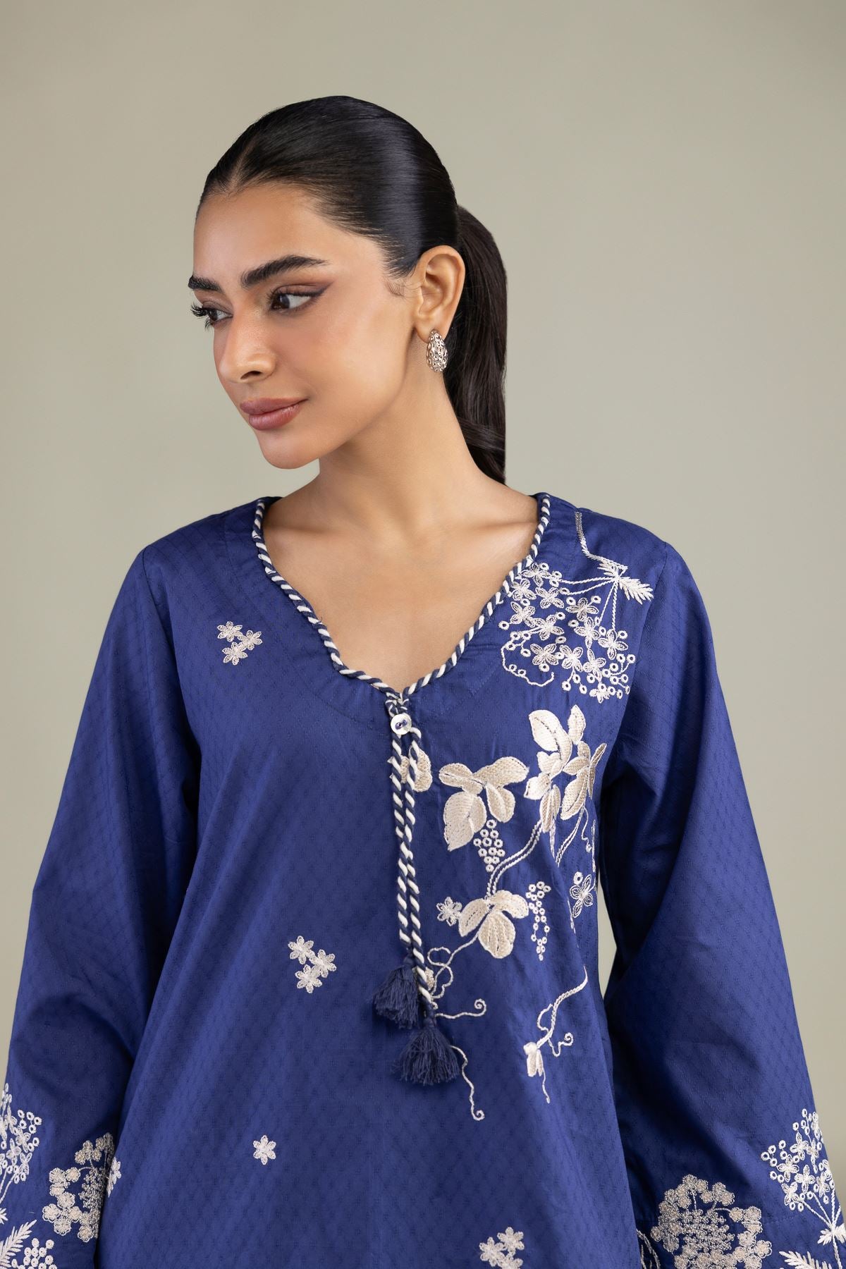 Cotton Navy Kurta
