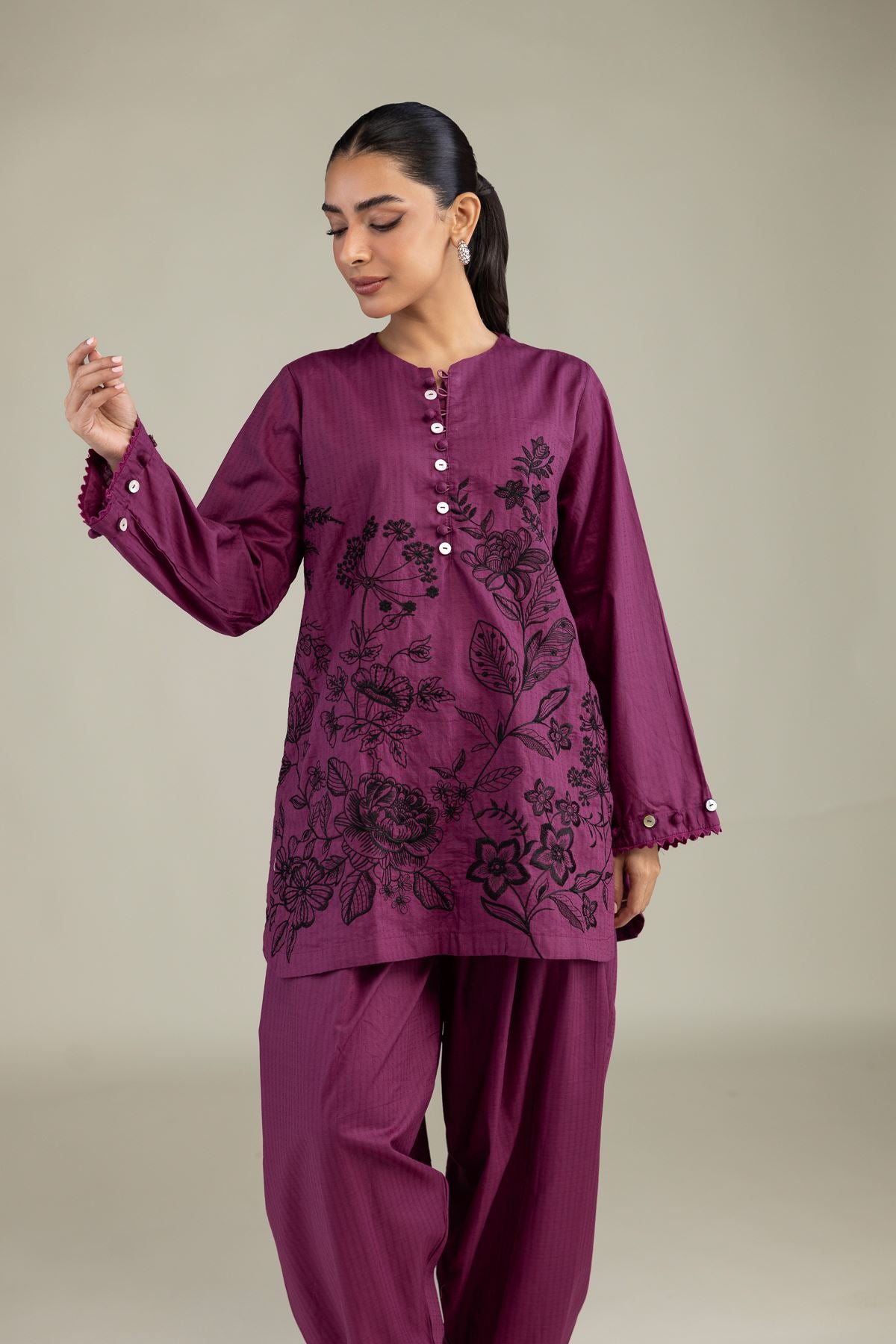 Short Floral Kurta