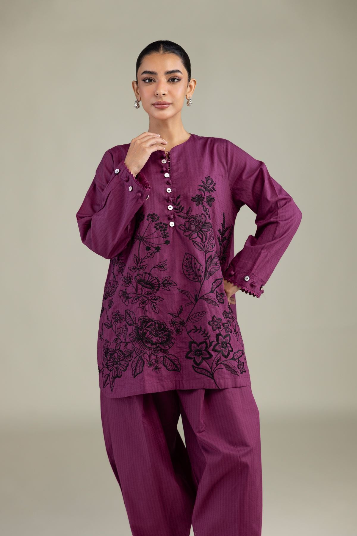 Short Floral Kurta