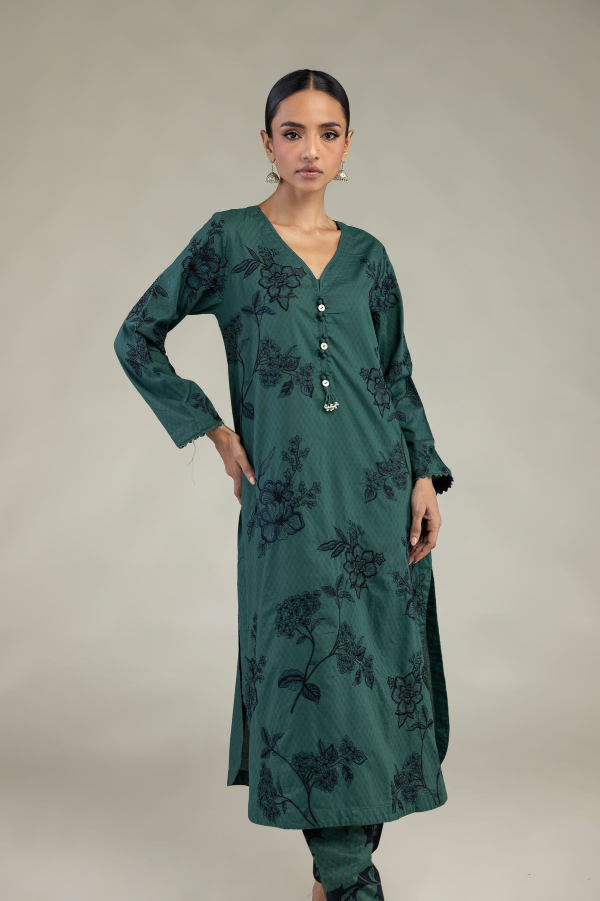 Green Longline Kurta
