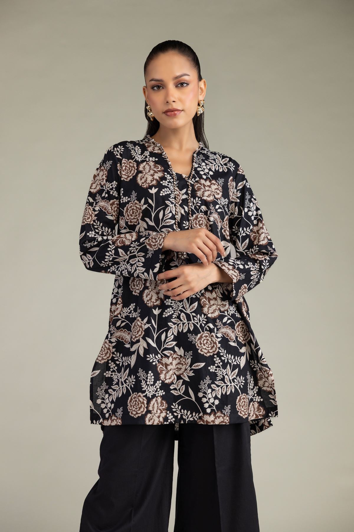 Black Cambric Kurta