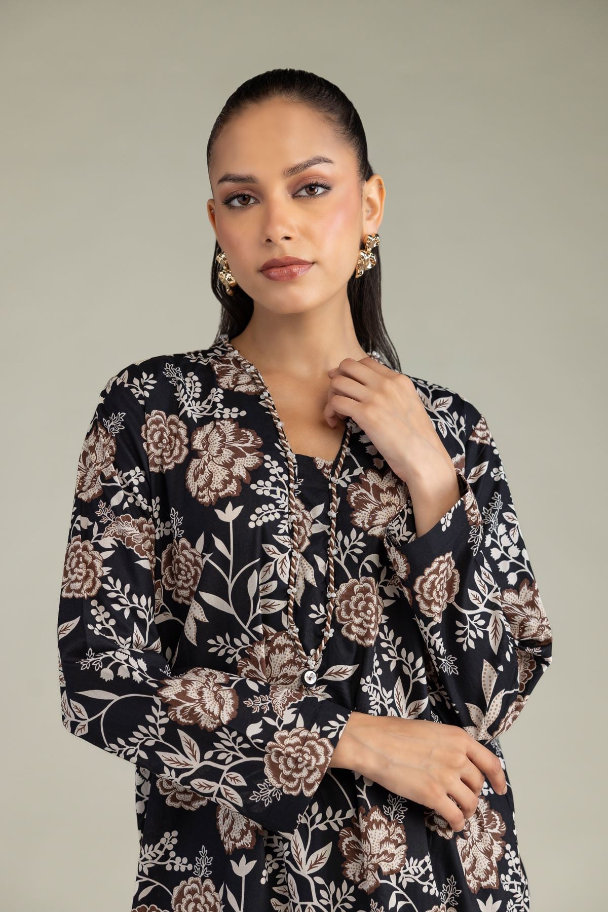 Black Cambric Kurta