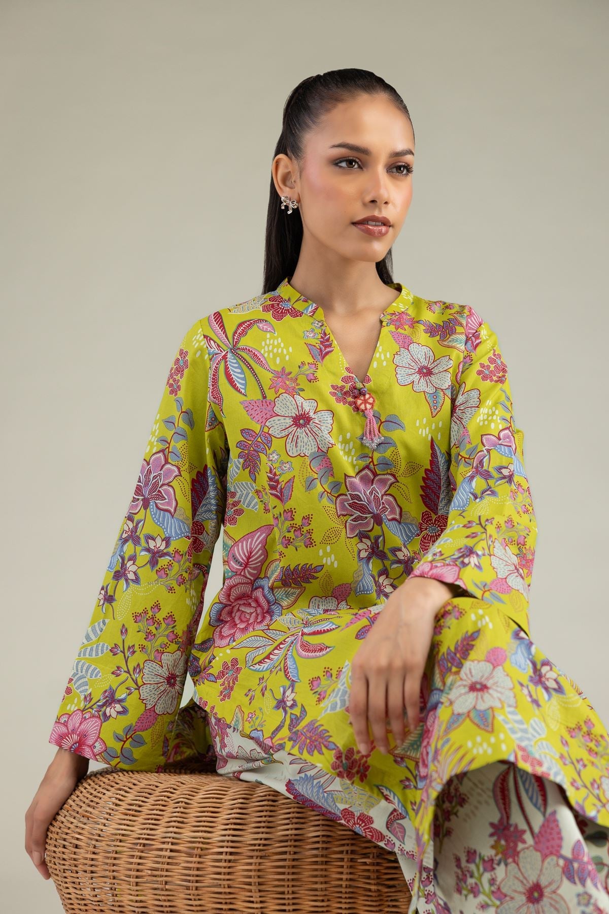 Floral Cambric Kurta