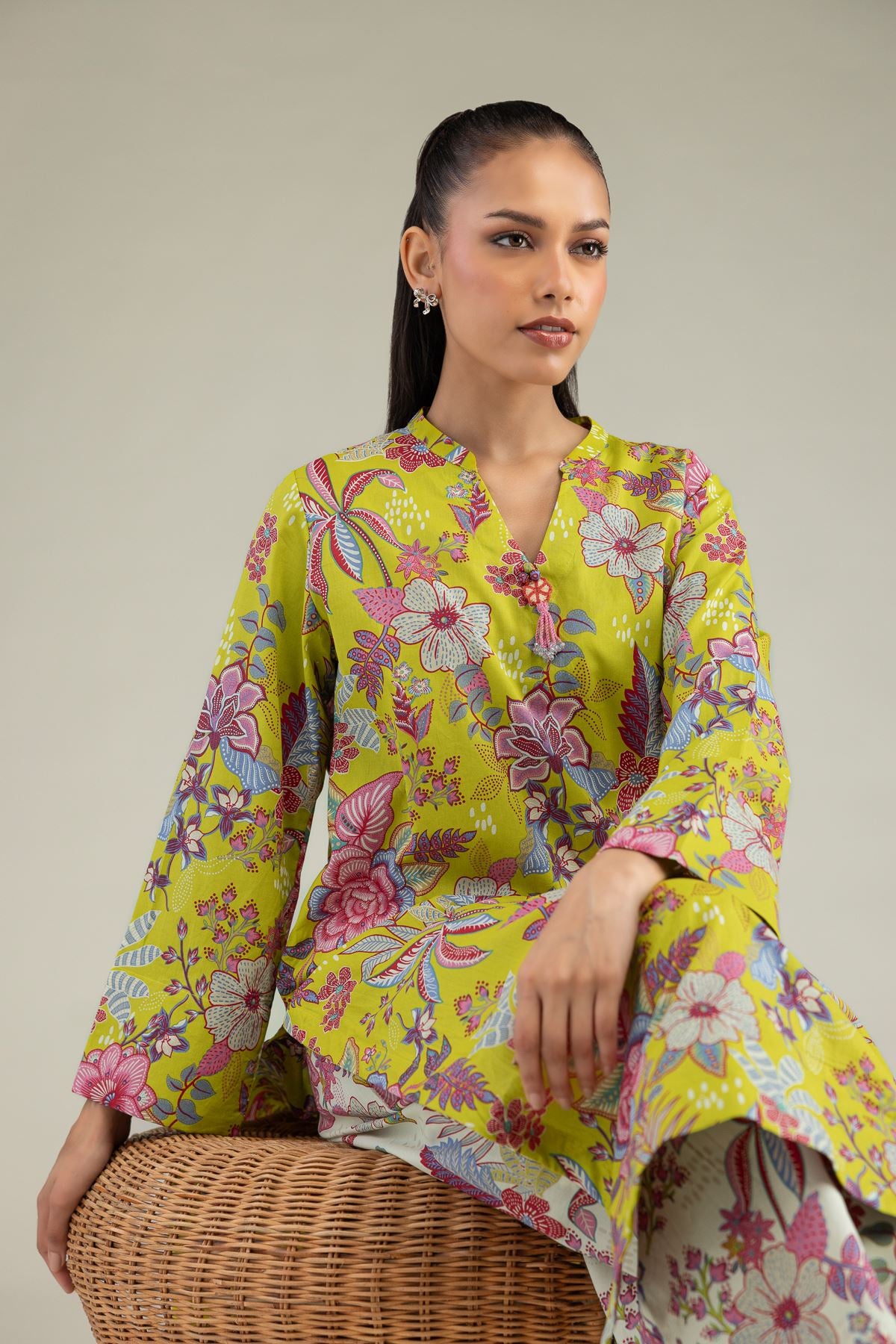 Floral Cambric Kurta