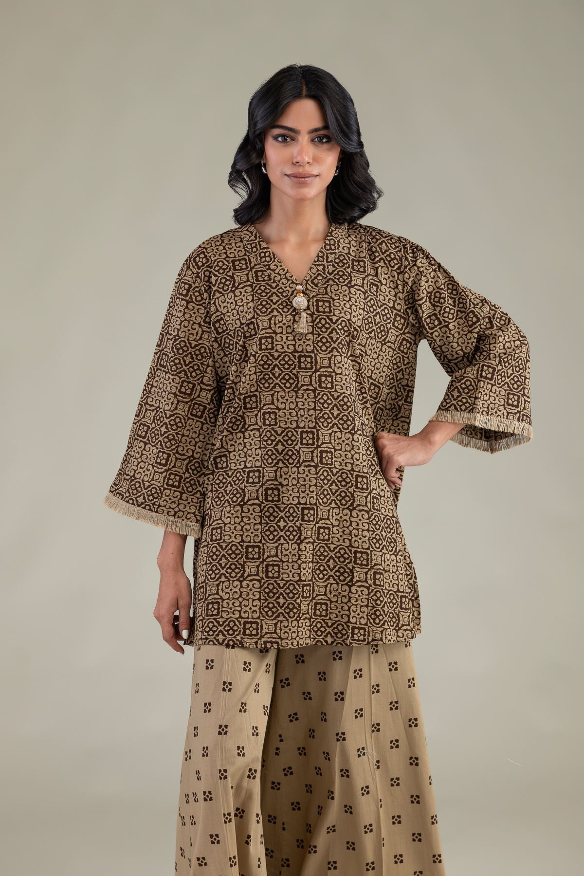 Short V-Neck Kurta