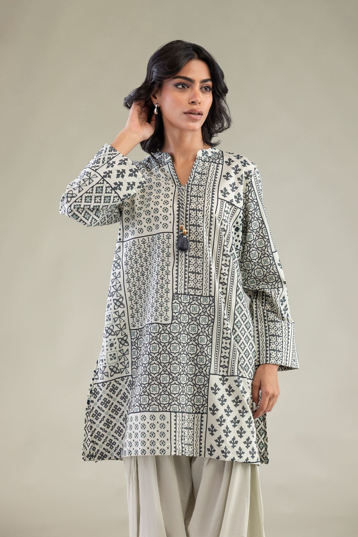 Short V-Neck Kurta