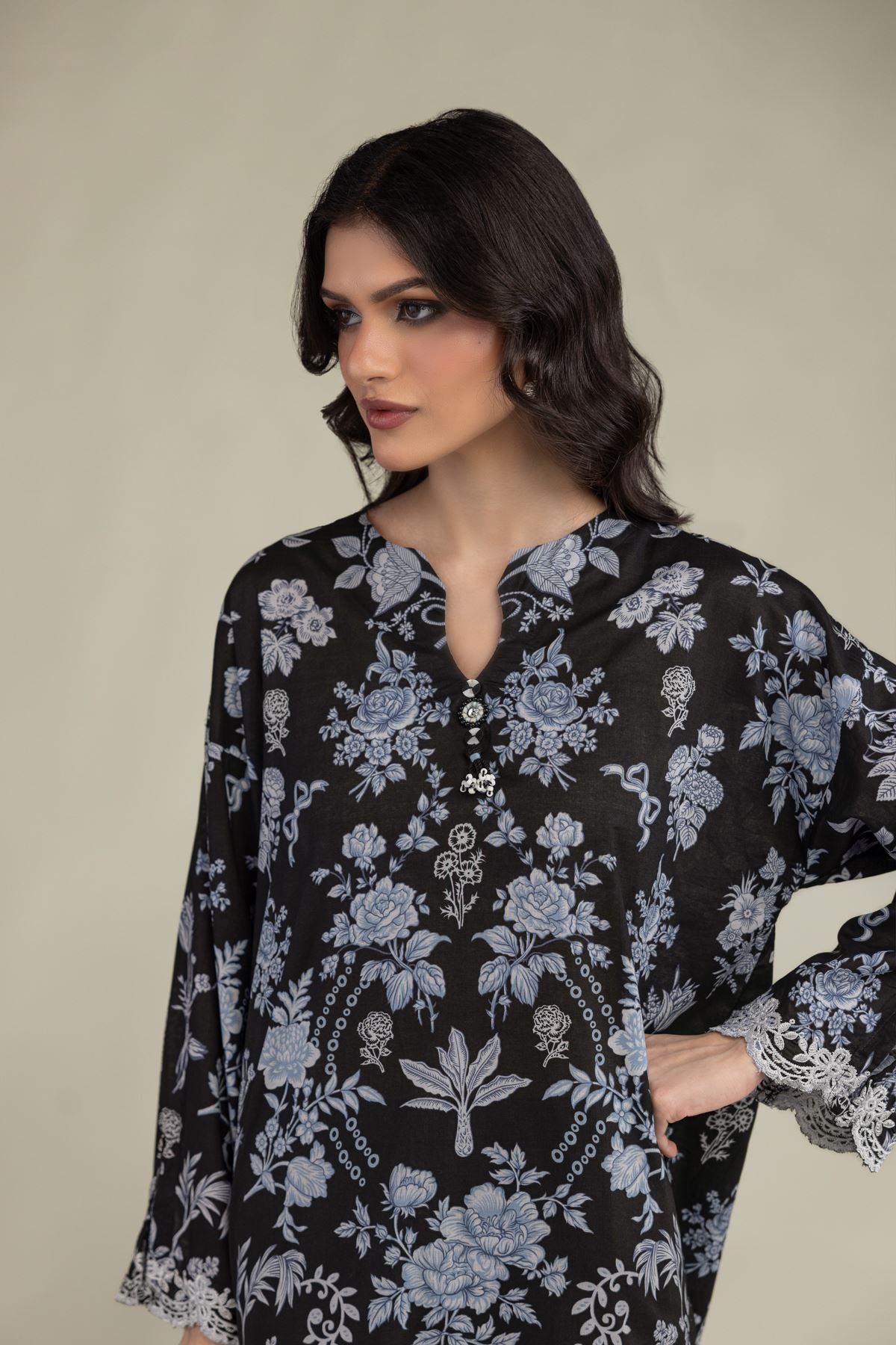 Black Lawn Kurta