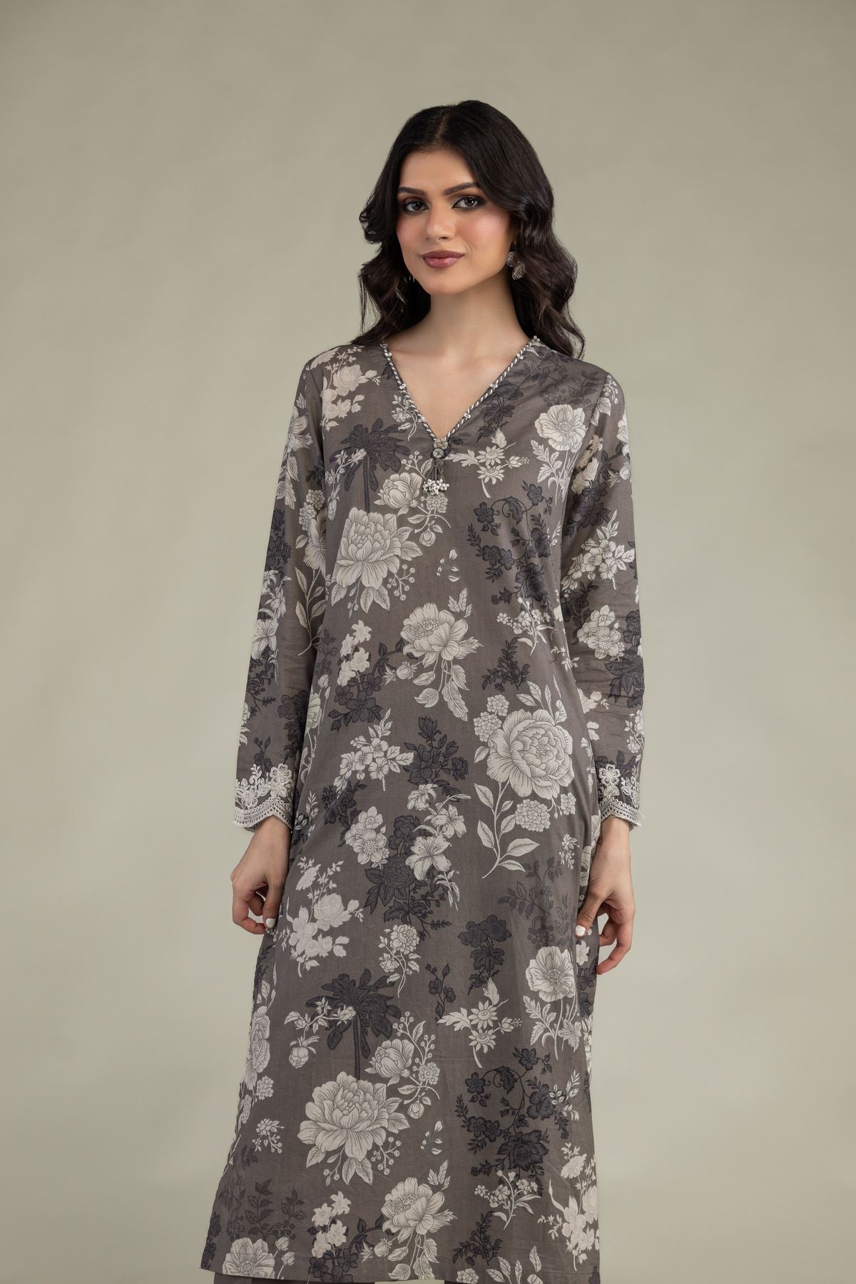Gray Lawn Kurta