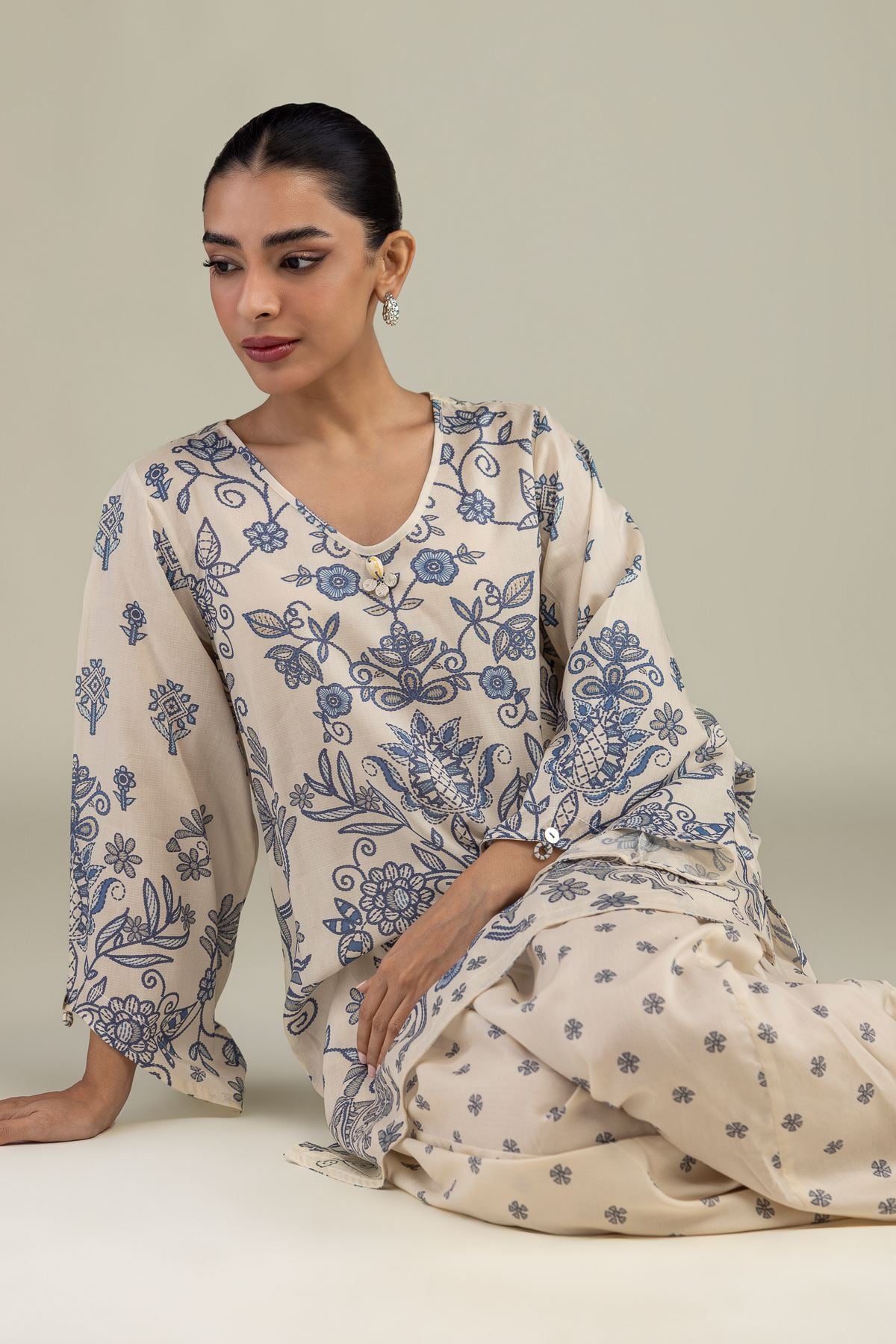 Short Floral Kurta