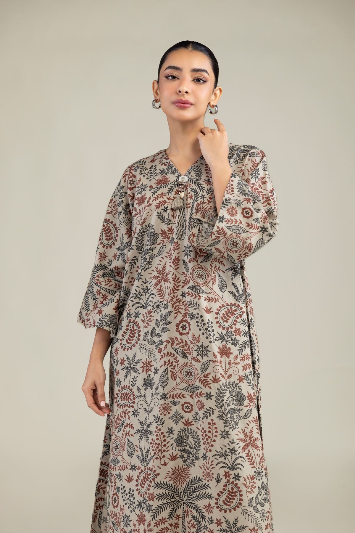 Long Floral Kurta