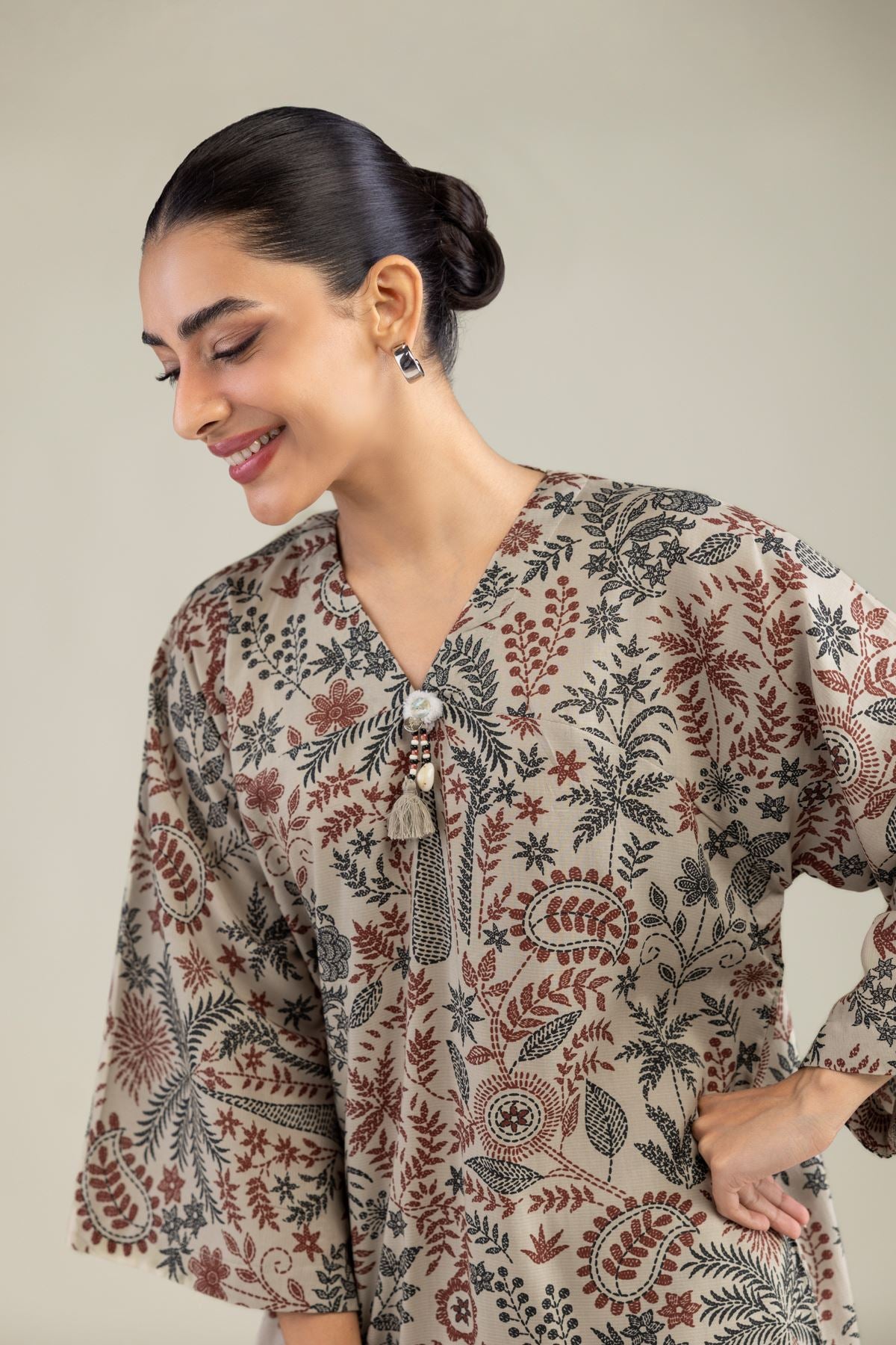 Long Floral Kurta