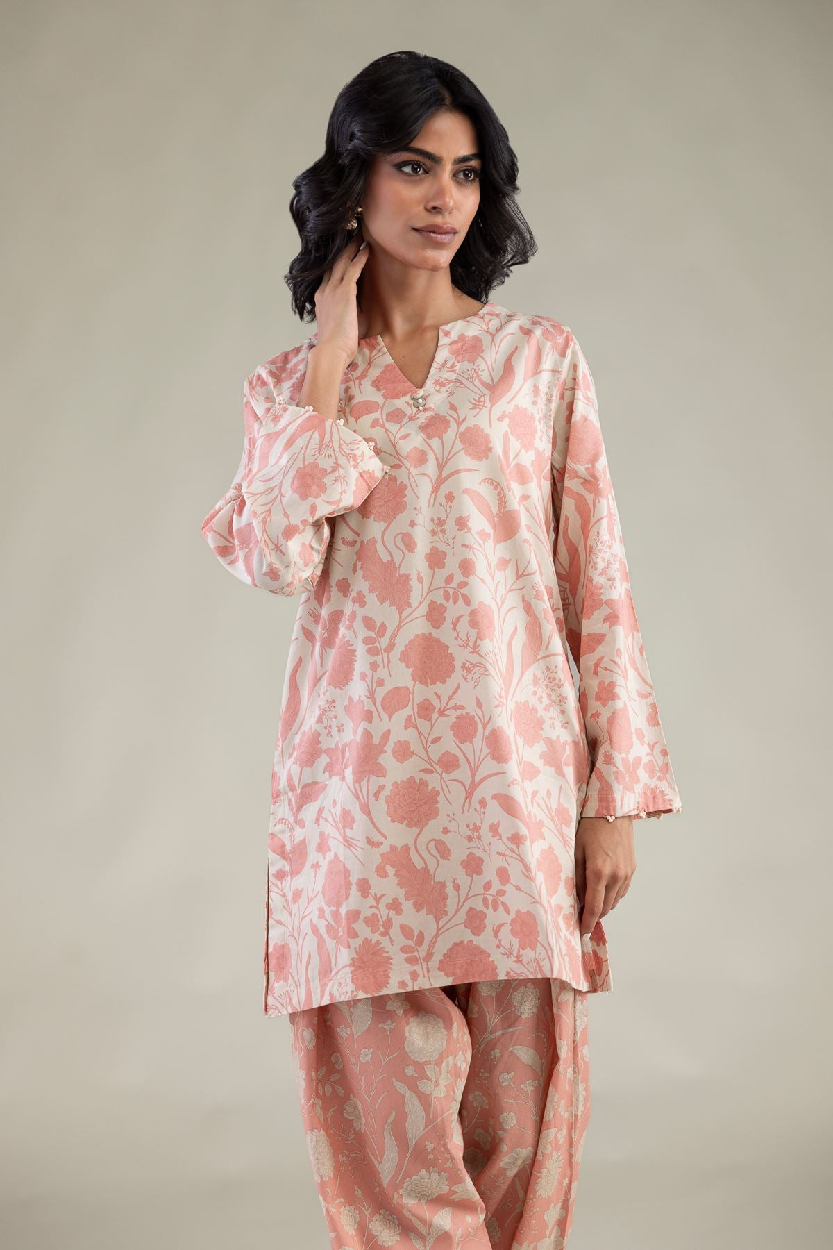 Floral Cambric Kurta