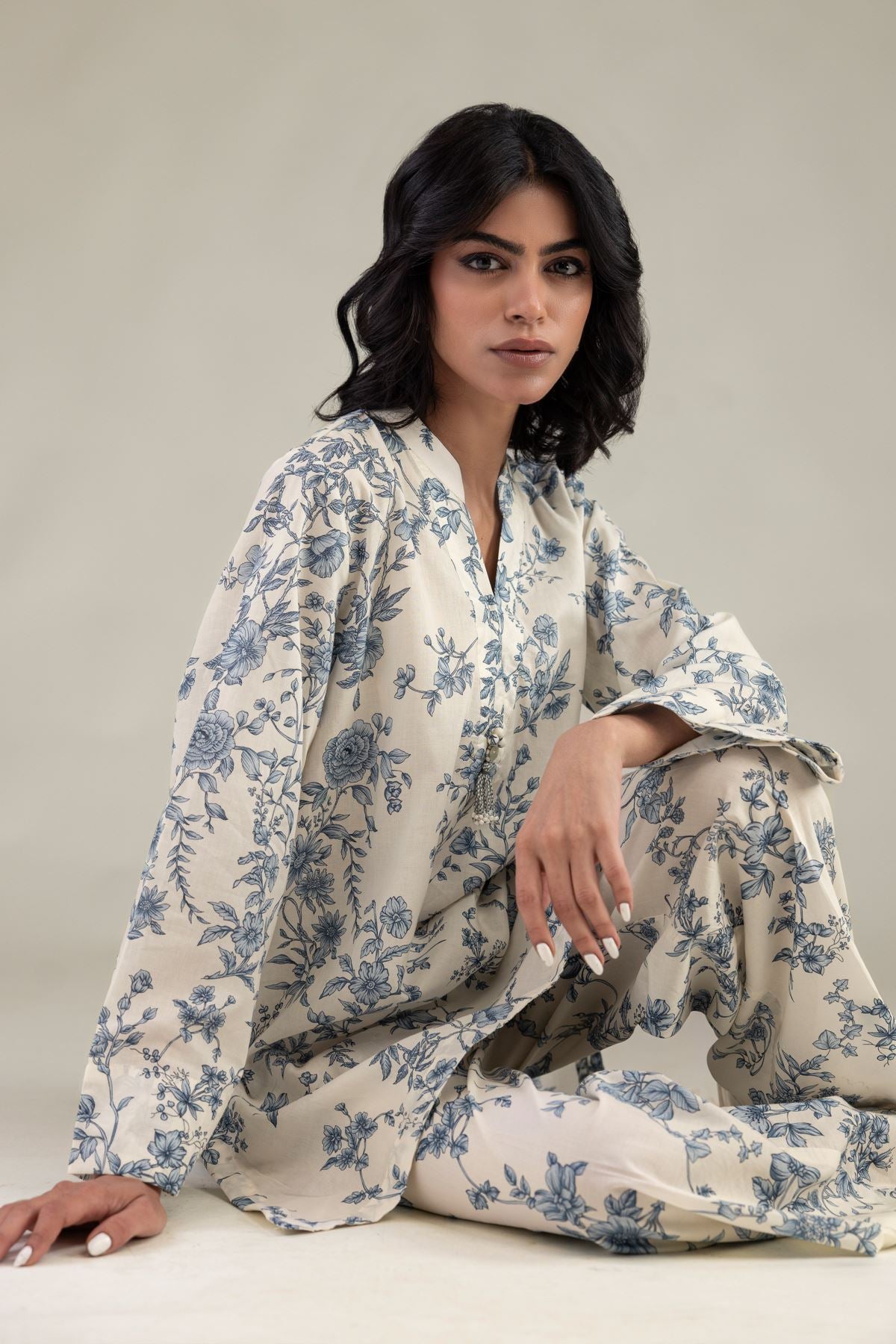 Short Floral Kurta