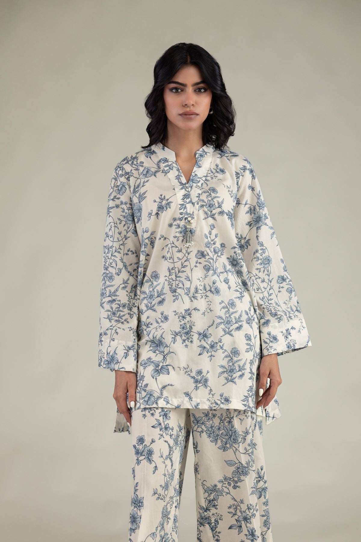 Short Floral Kurta