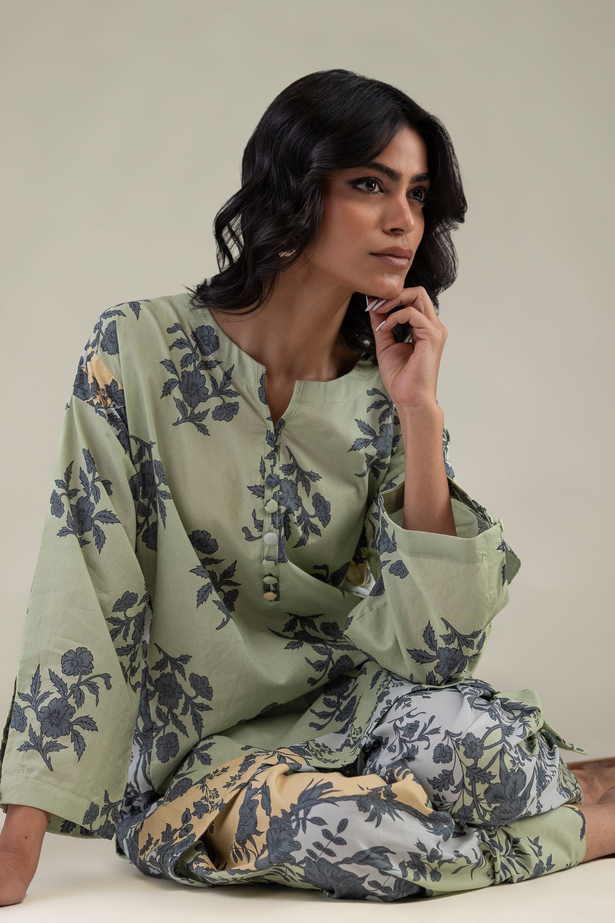 Floral Short Kurta