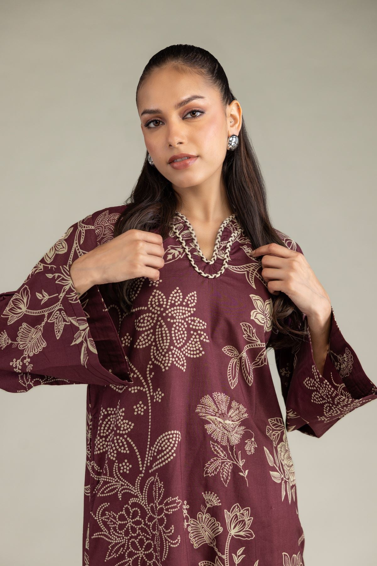 Cambric Floral Kurta