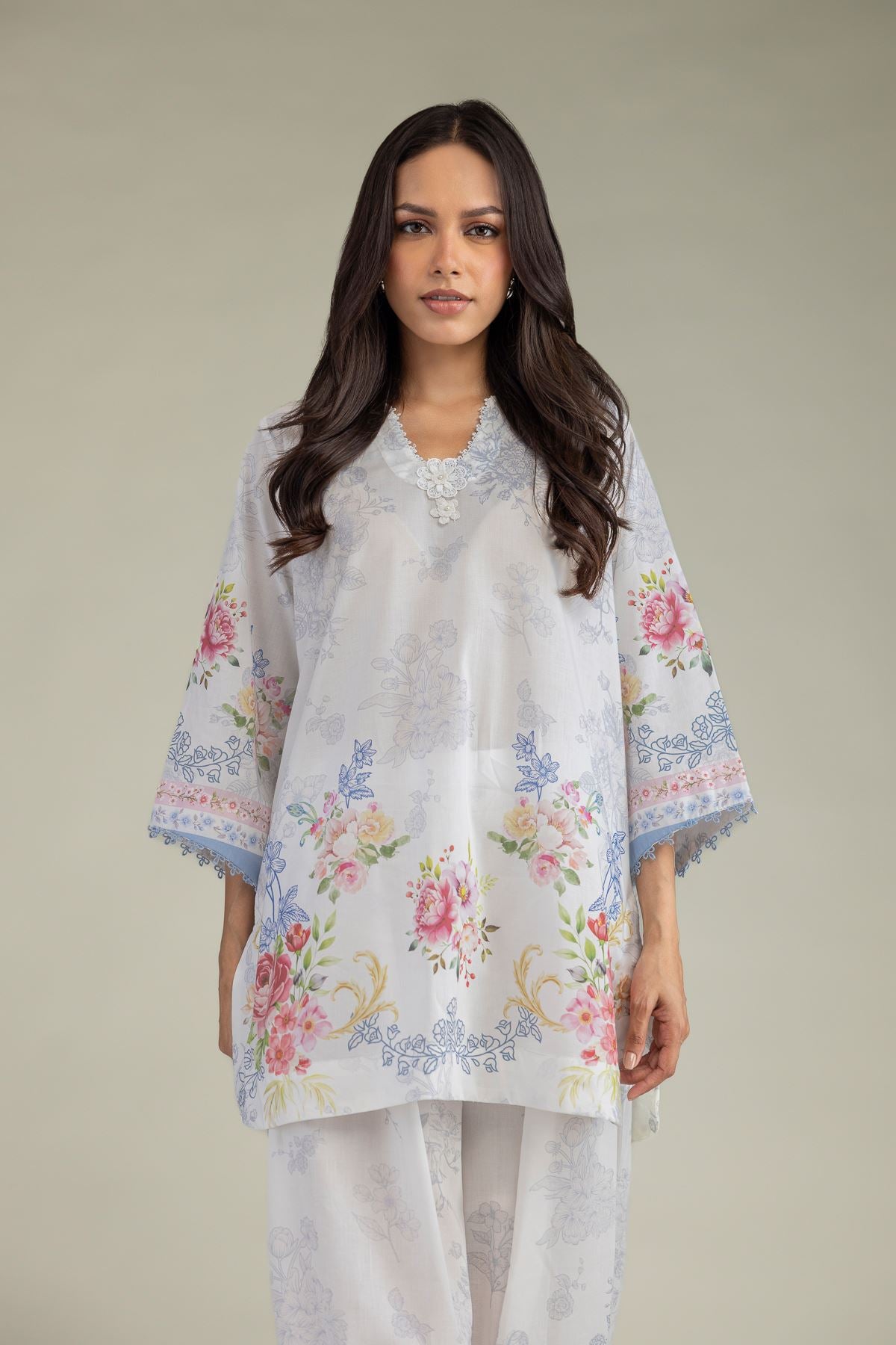 Floral Cambric Kurta