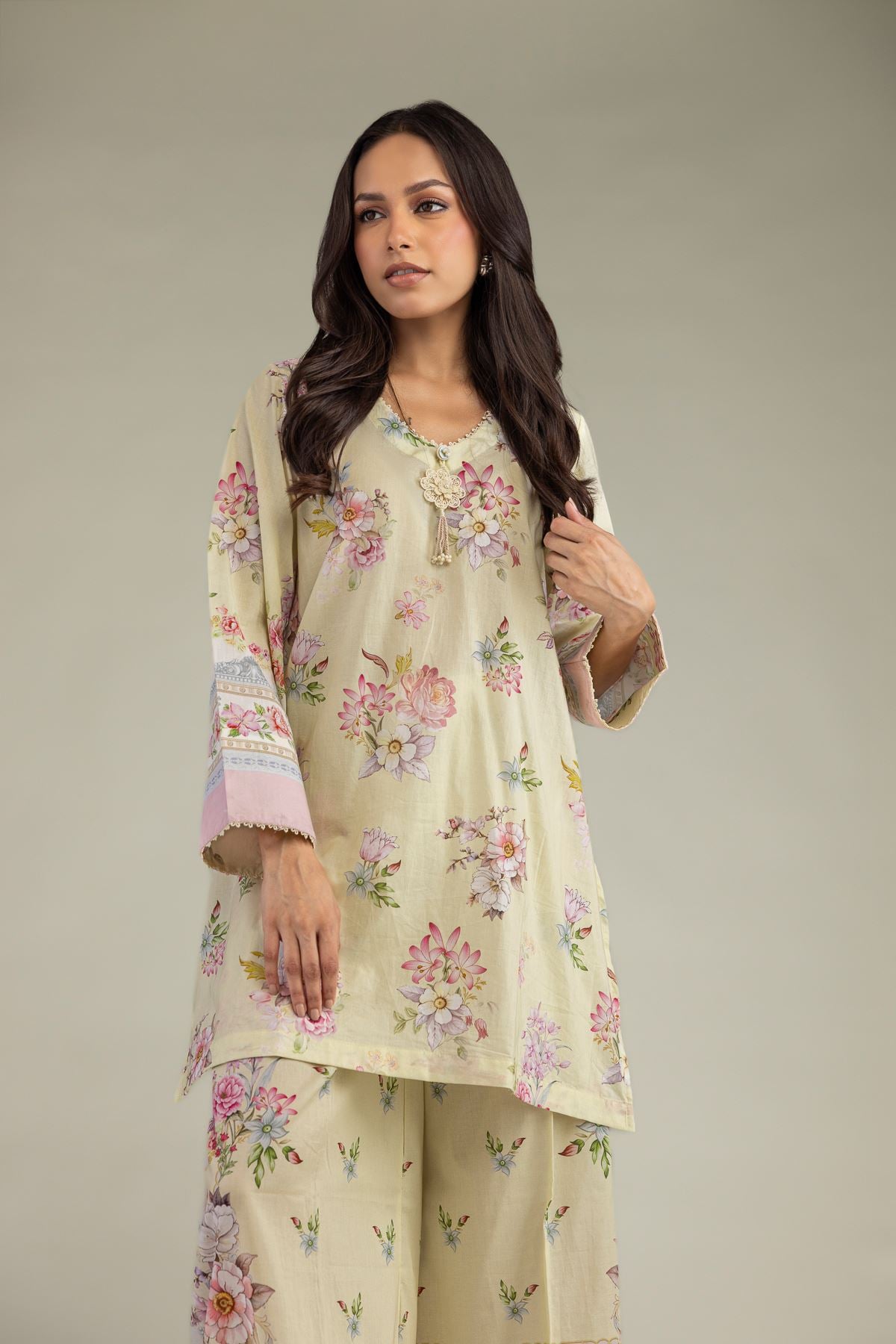 Short Floral Kurta