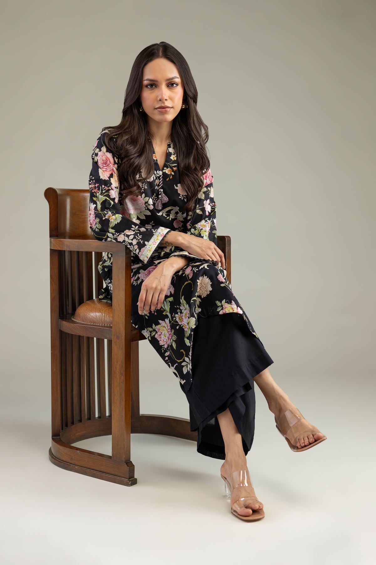 Black Cambric Kurta