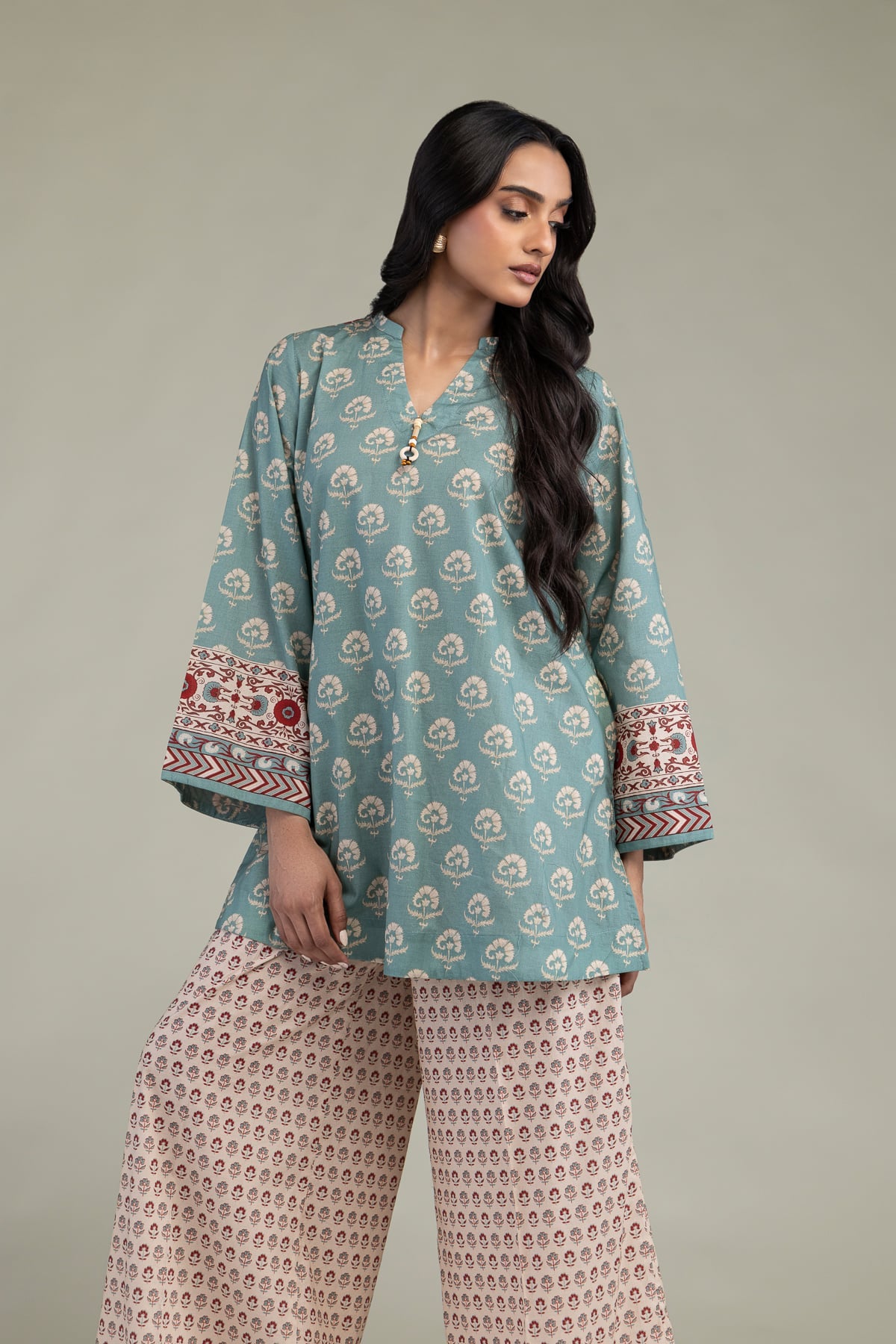Short Floral Kurta