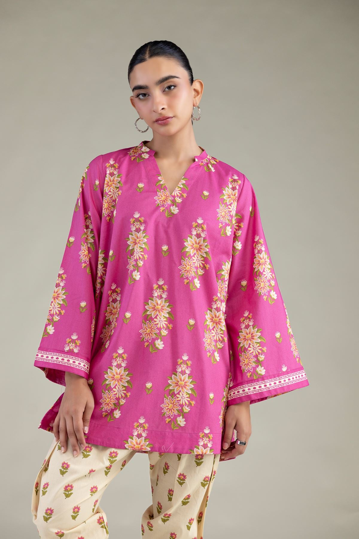 Floral Cambric Kurta