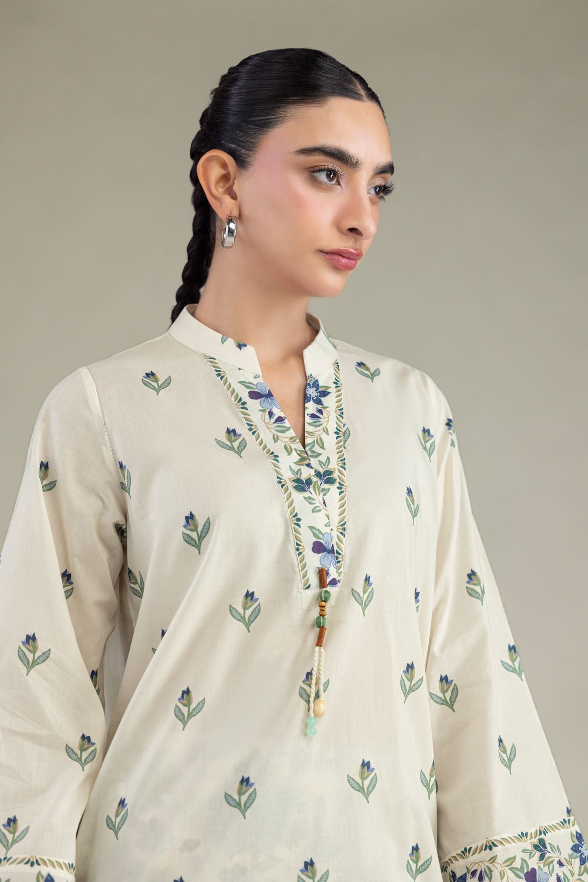 Cambric Floral Kurta