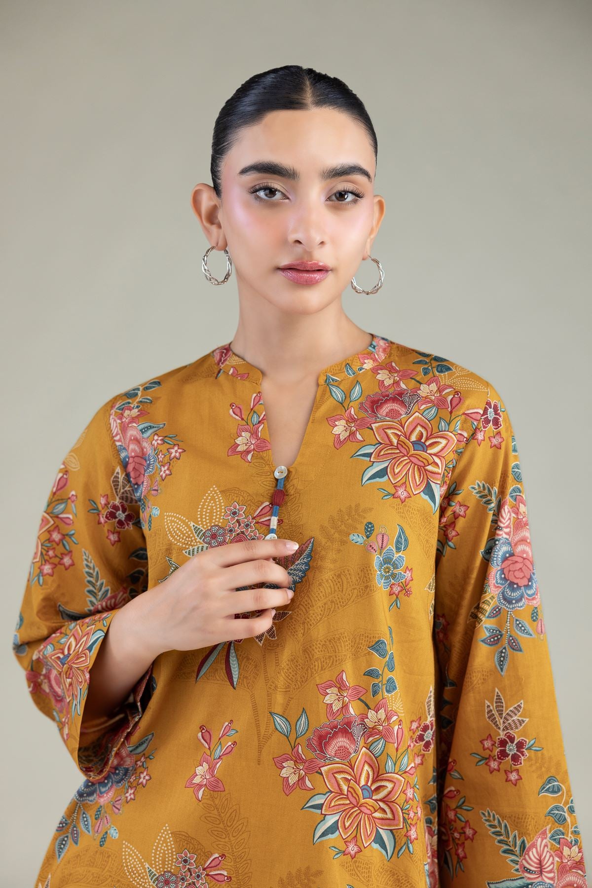 Floral Cambric Kurta